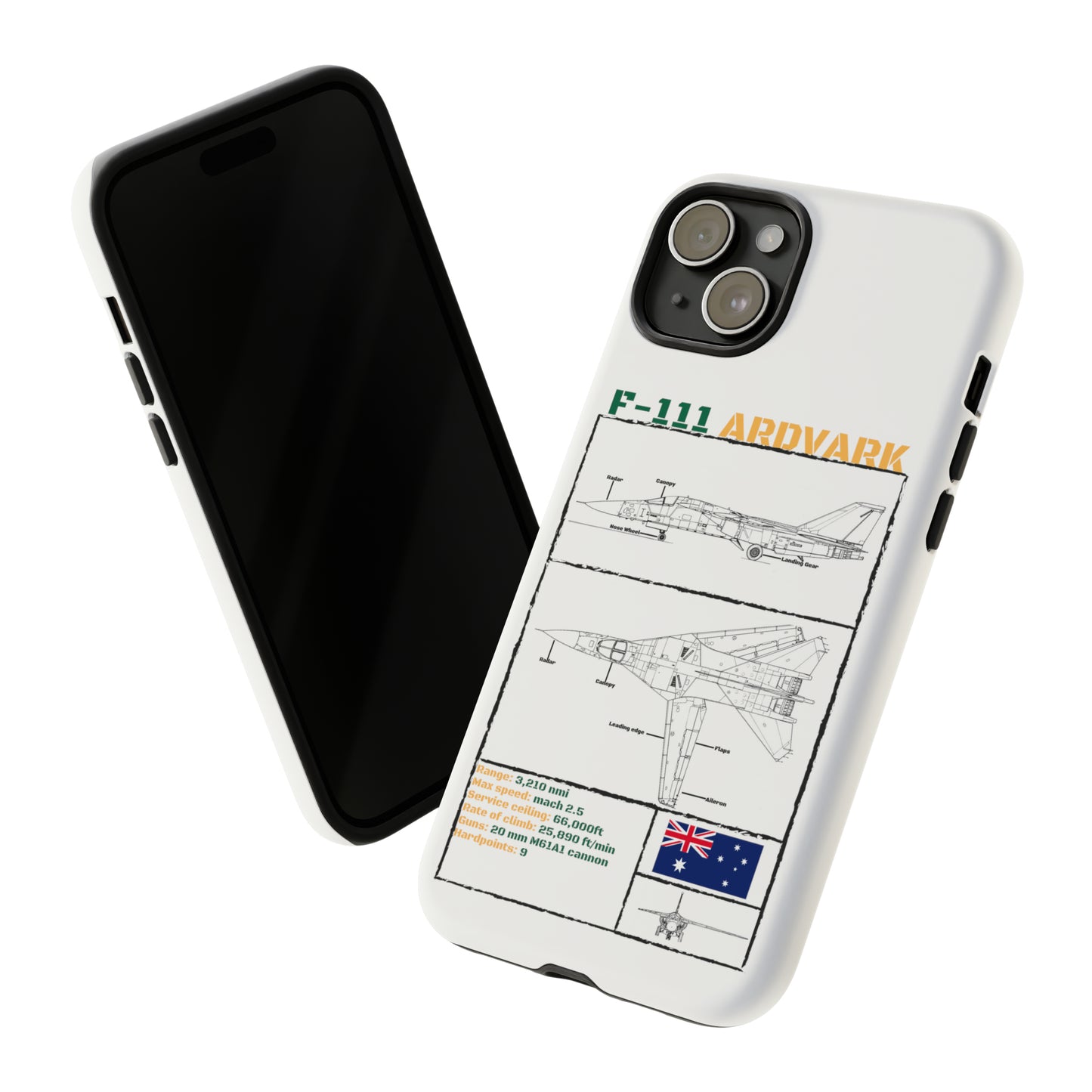F-111 Aardvark Schematic edition phone case (RAAF Colour-Way)