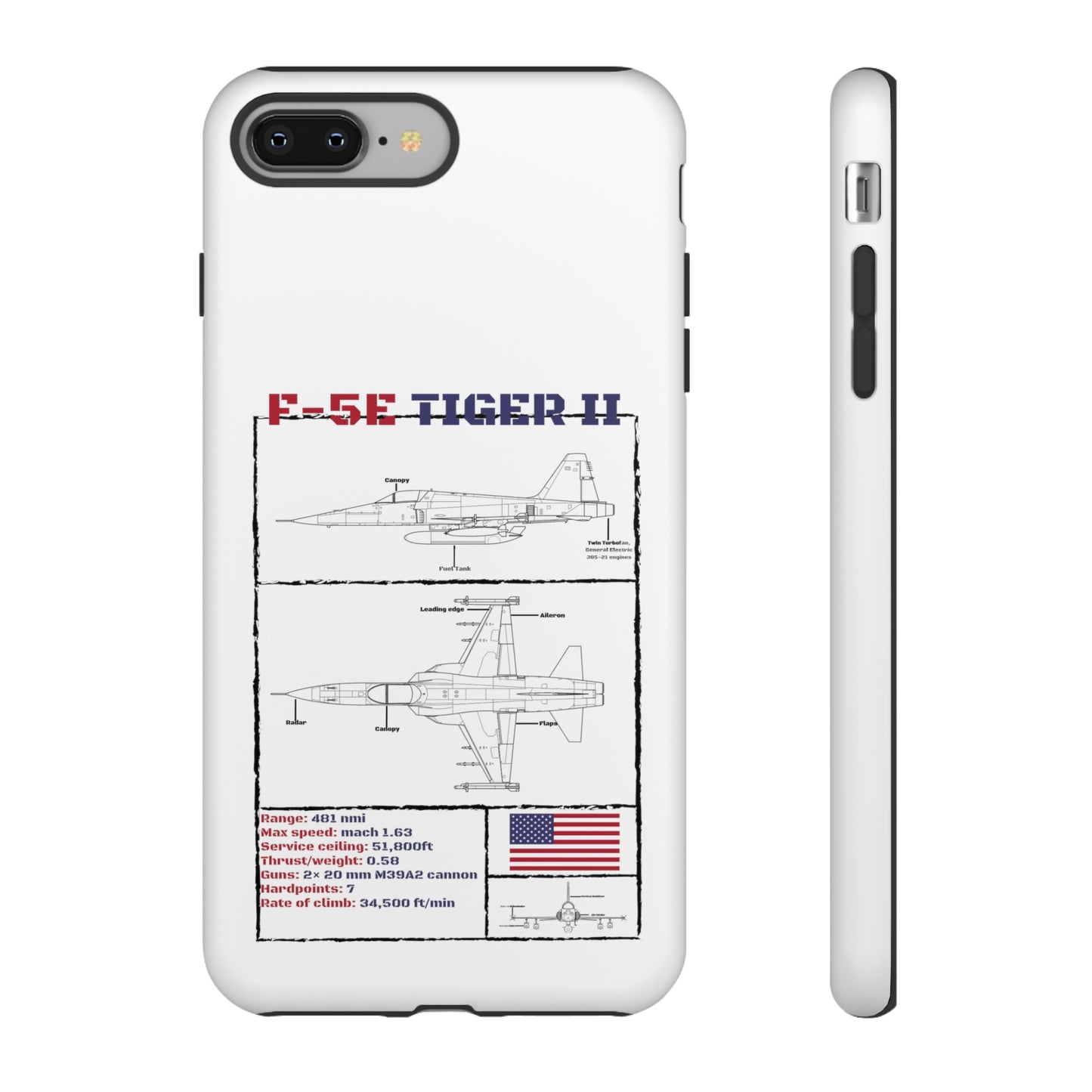 F-5E Schematic edition phone case (USAF Colour-Way)