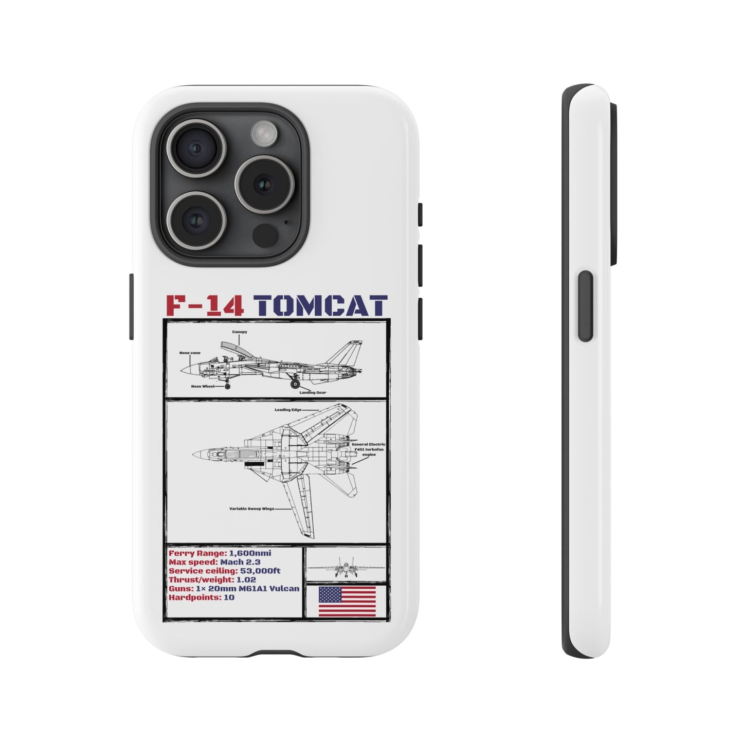 F-14 Tomcat Schematic edition phone case (USAF Colour-Way)