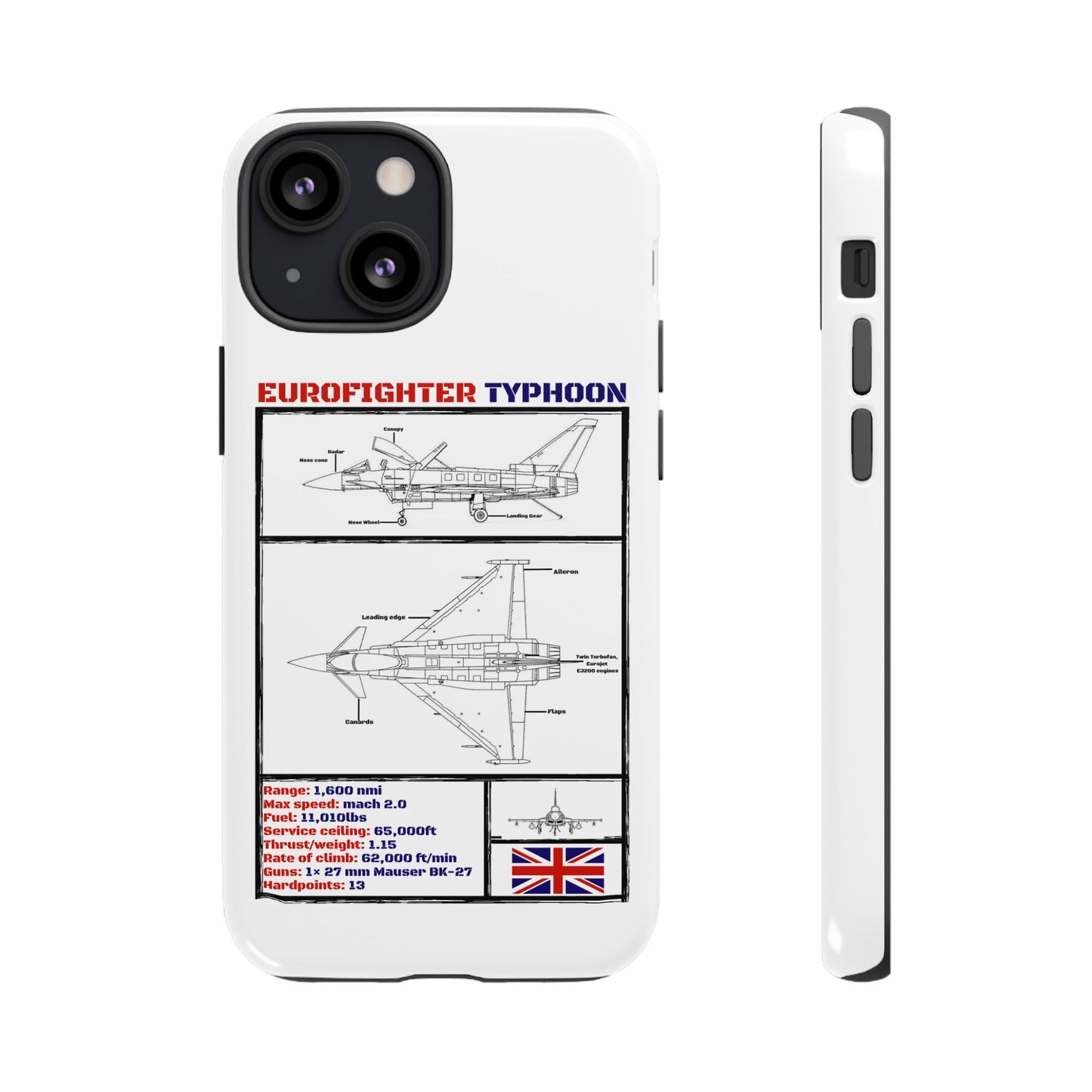 Eurofighter typhoon Schematic edition phone case (RAF Colour-Way)