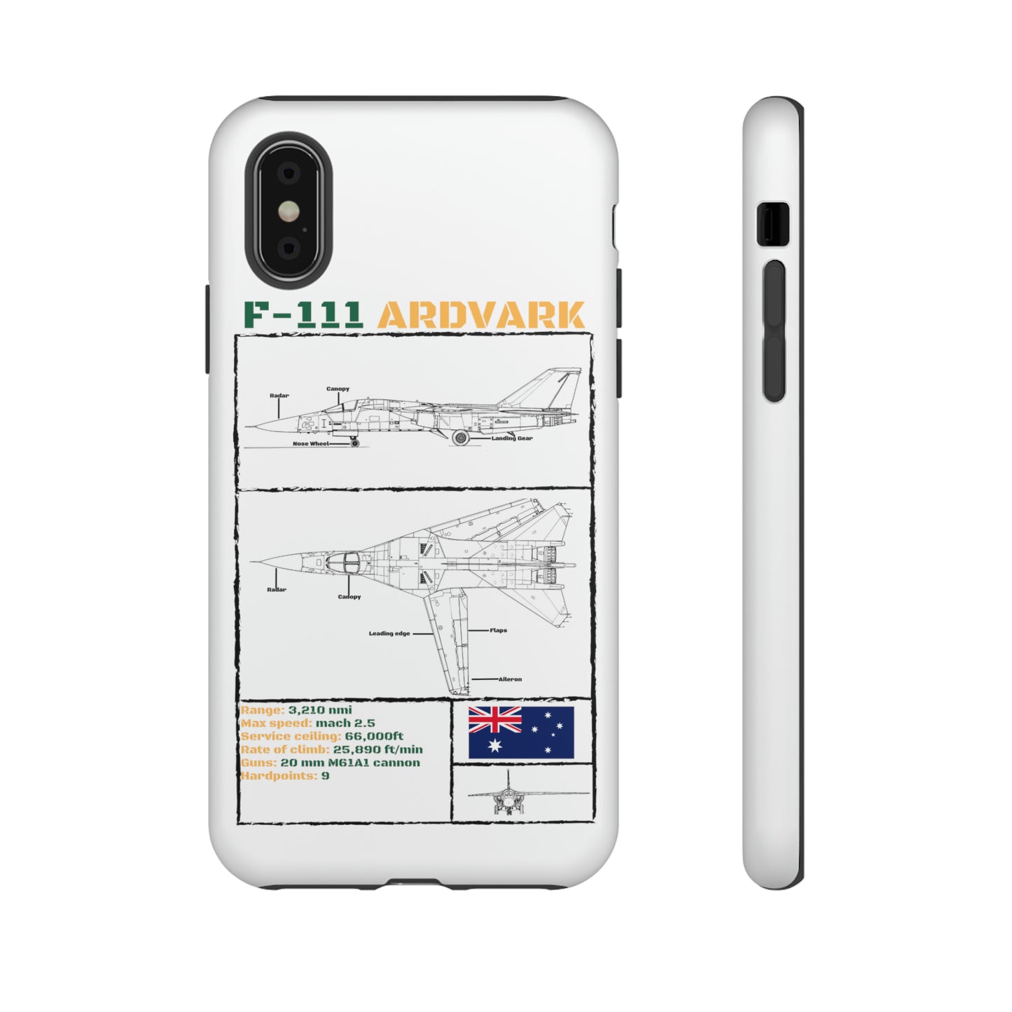 F-111 Aardvark Schematic edition phone case (RAAF Colour-Way)