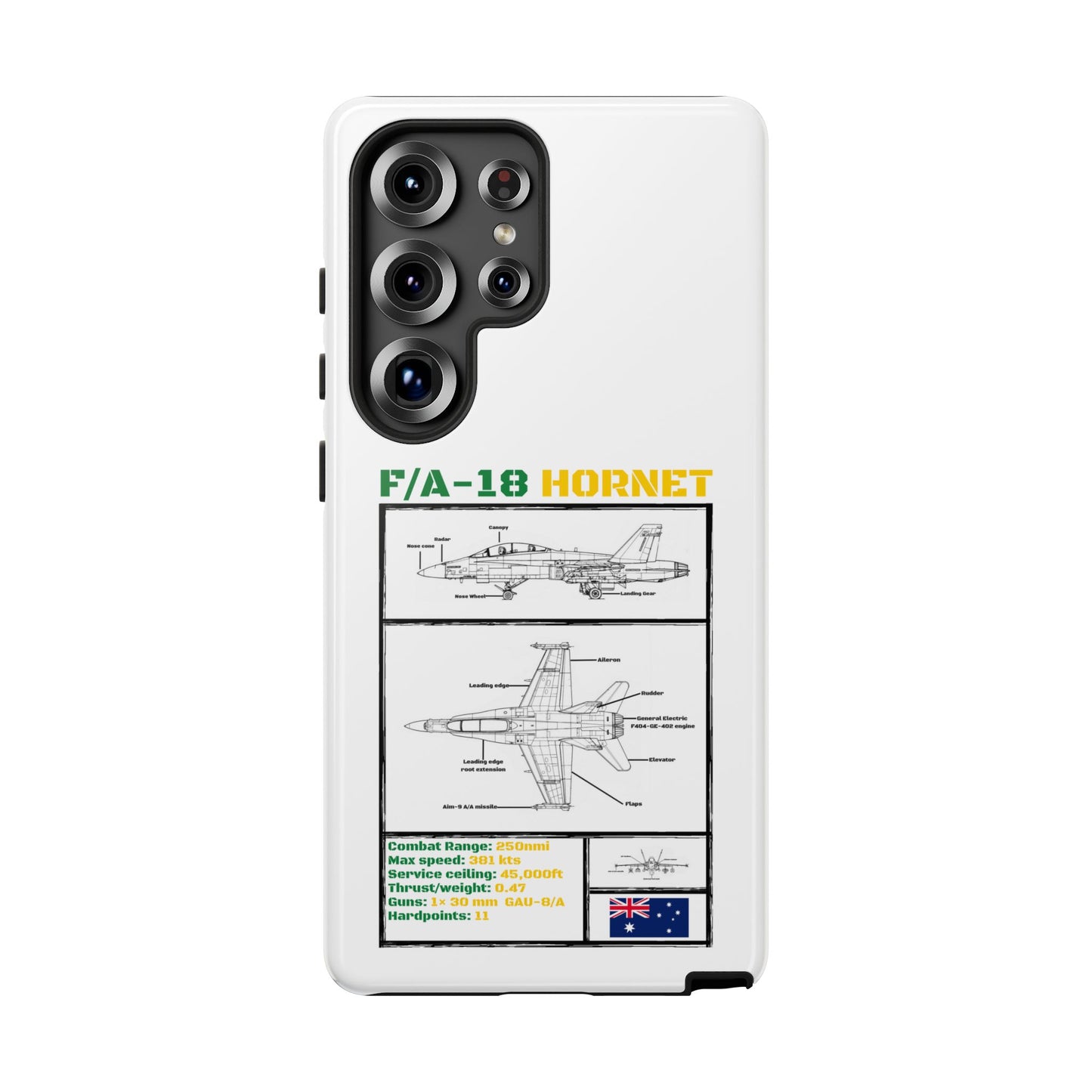 F/A-18 Hornet Schematic edition phone case (RAAF Colour-Way)