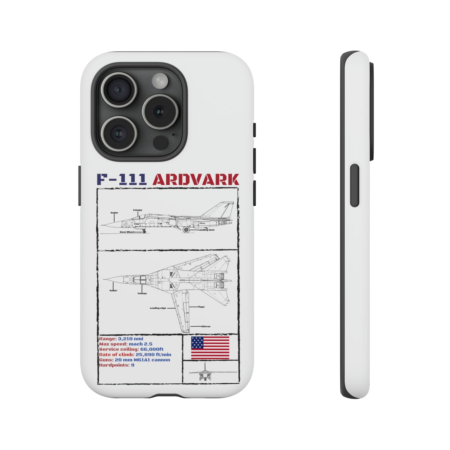 F-111 Aardvark Schematic edition phone case (USAF Colour-Way)