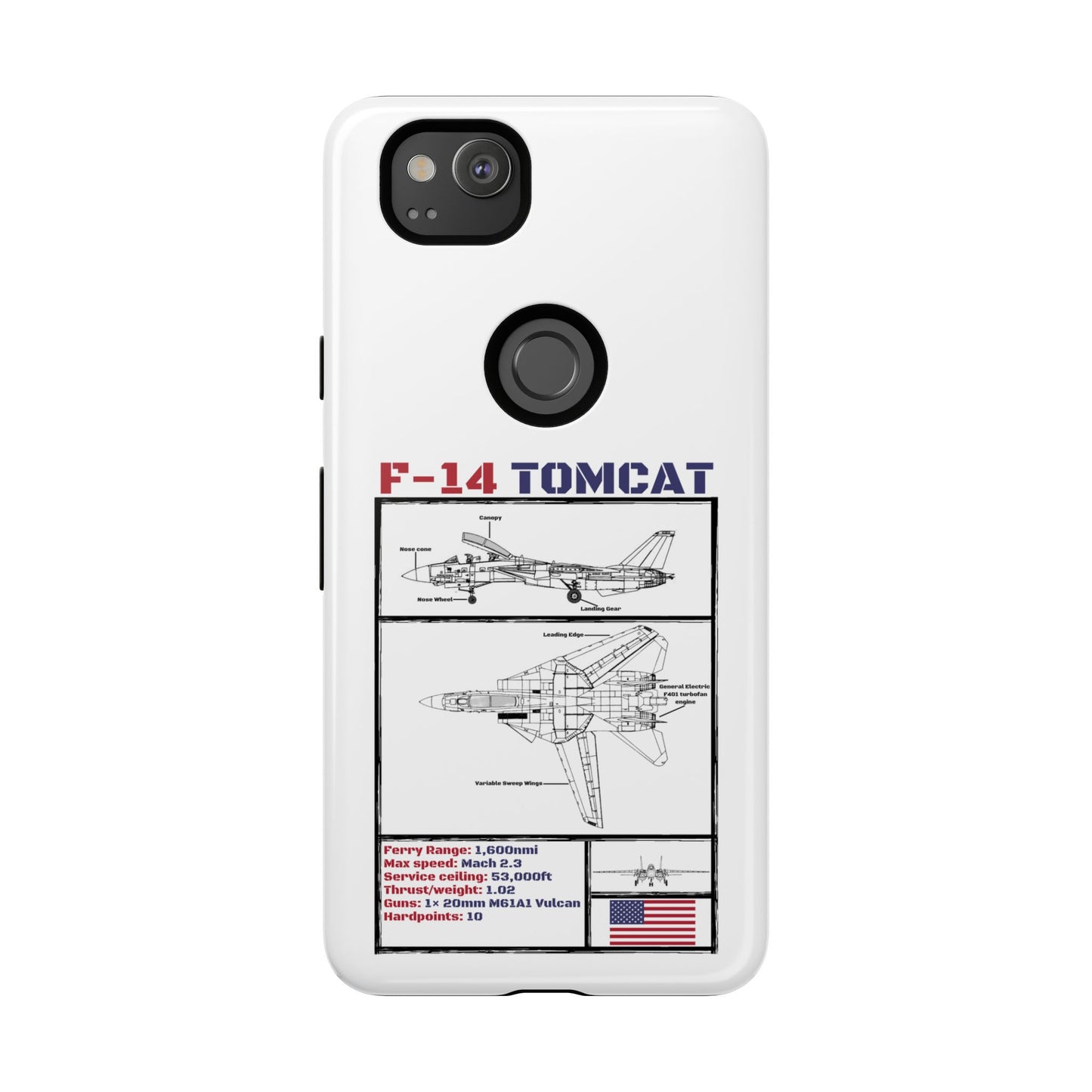 F-14 Tomcat Schematic edition phone case (USAF Colour-Way)