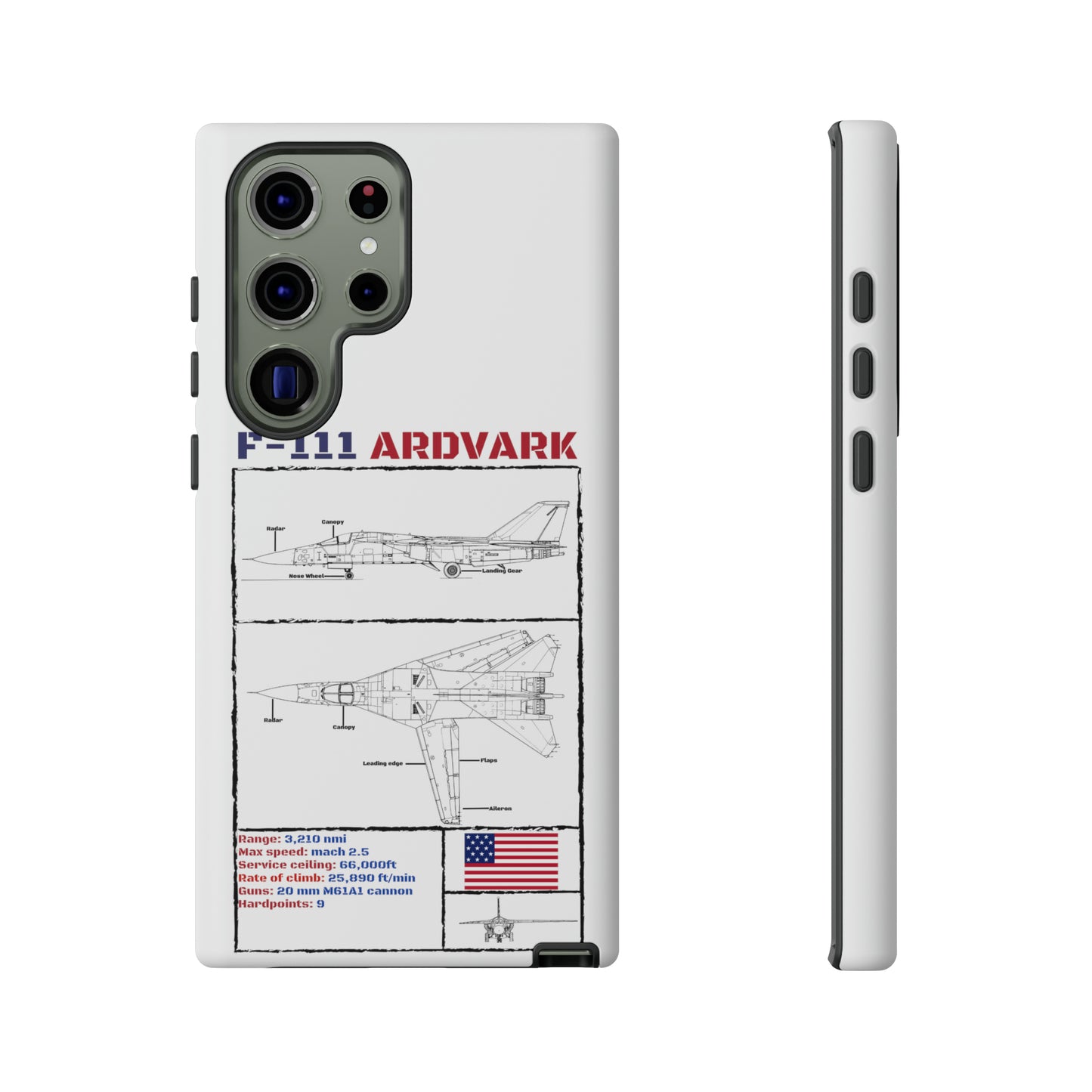 F-111 Aardvark Schematic edition phone case (USAF Colour-Way)