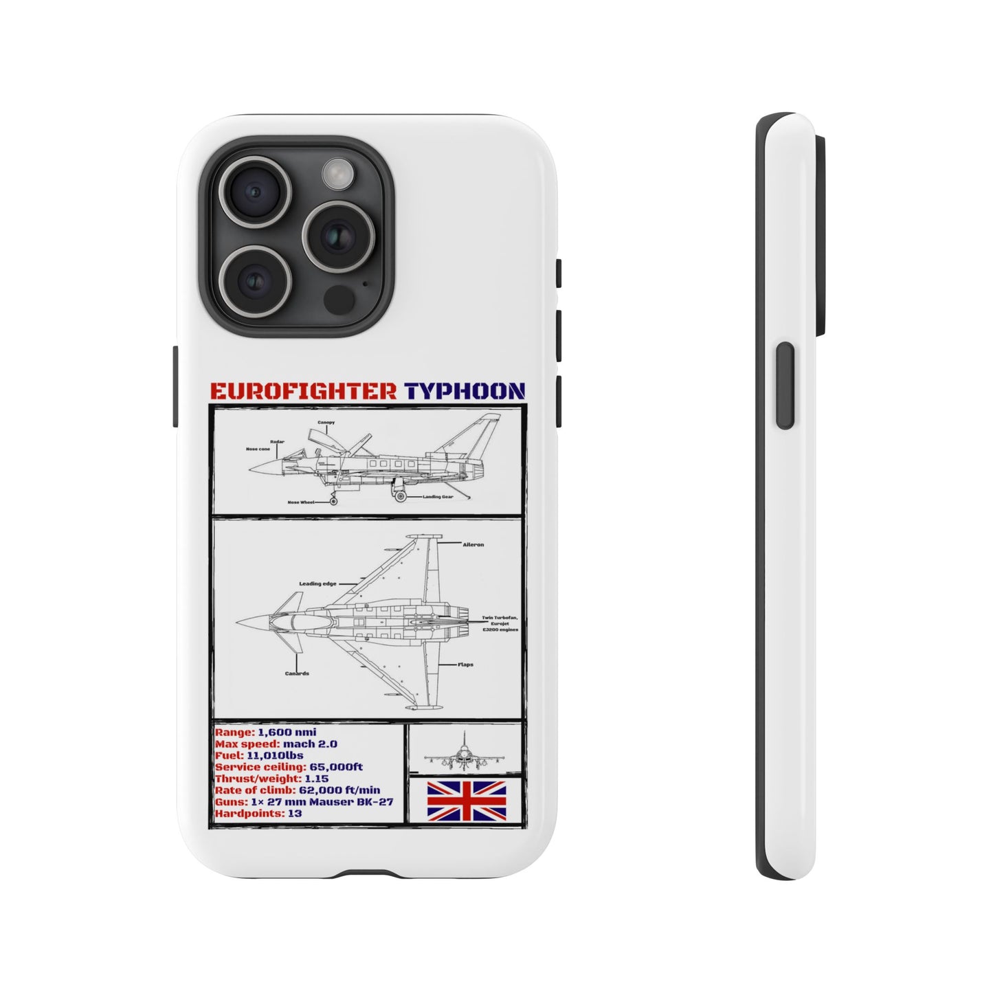 Eurofighter typhoon Schematic edition phone case (RAF Colour-Way)