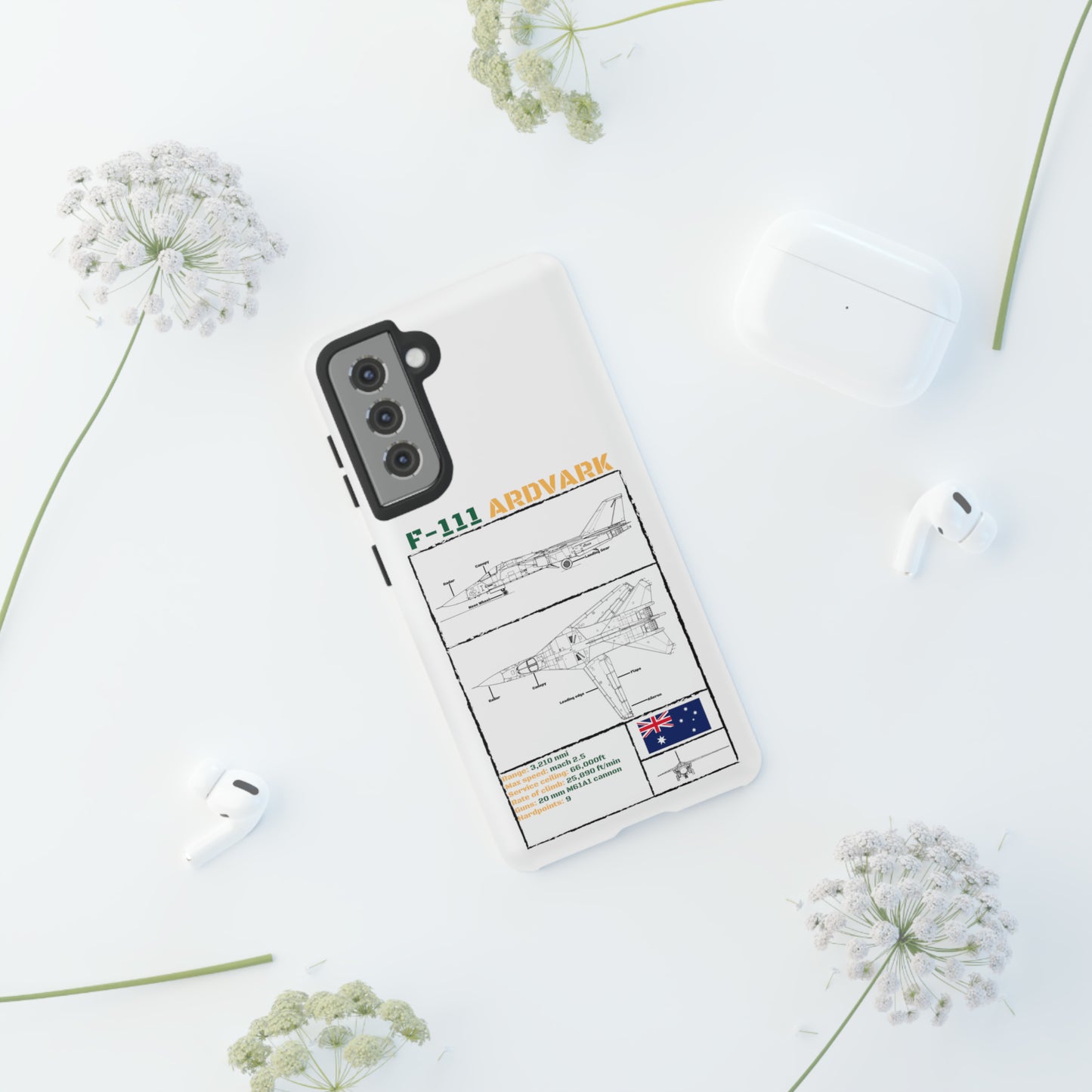 F-111 Aardvark Schematic edition phone case (RAAF Colour-Way)