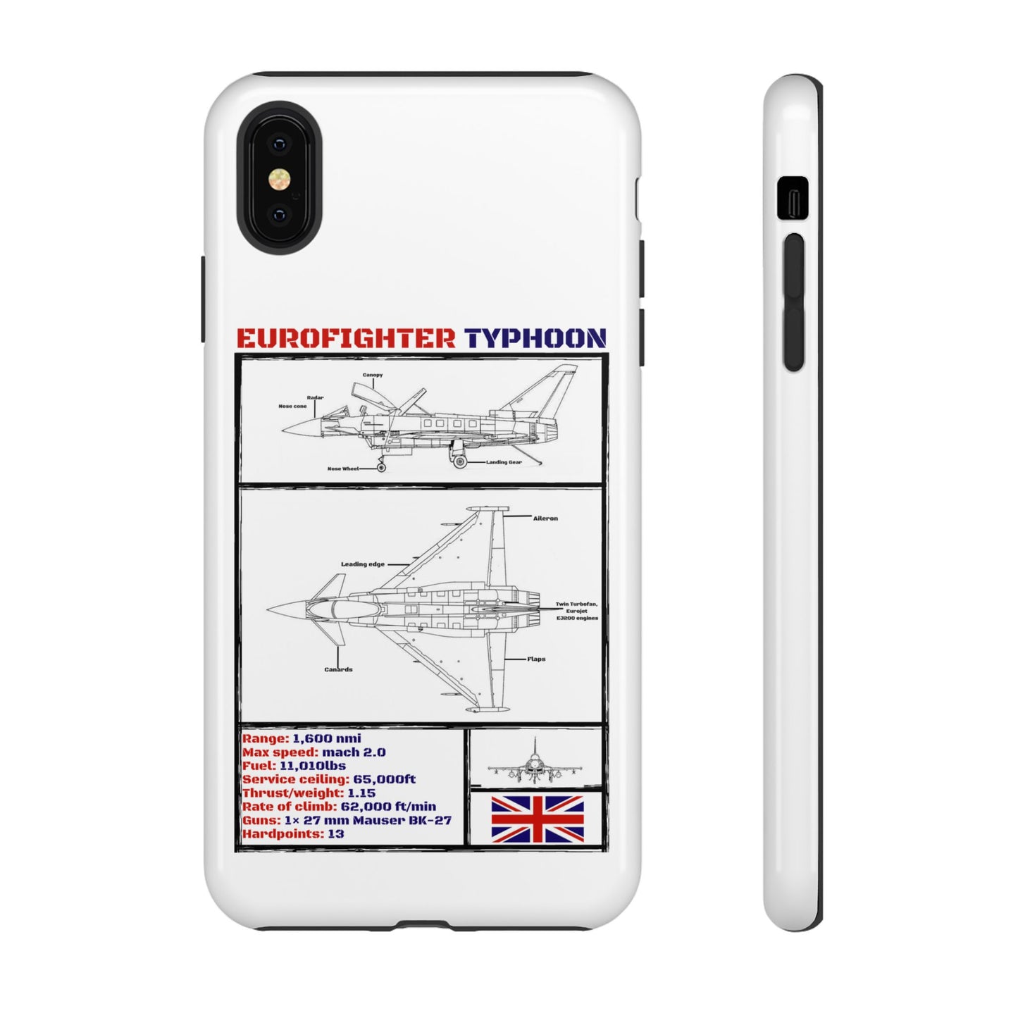 Eurofighter typhoon Schematic edition phone case (RAF Colour-Way)