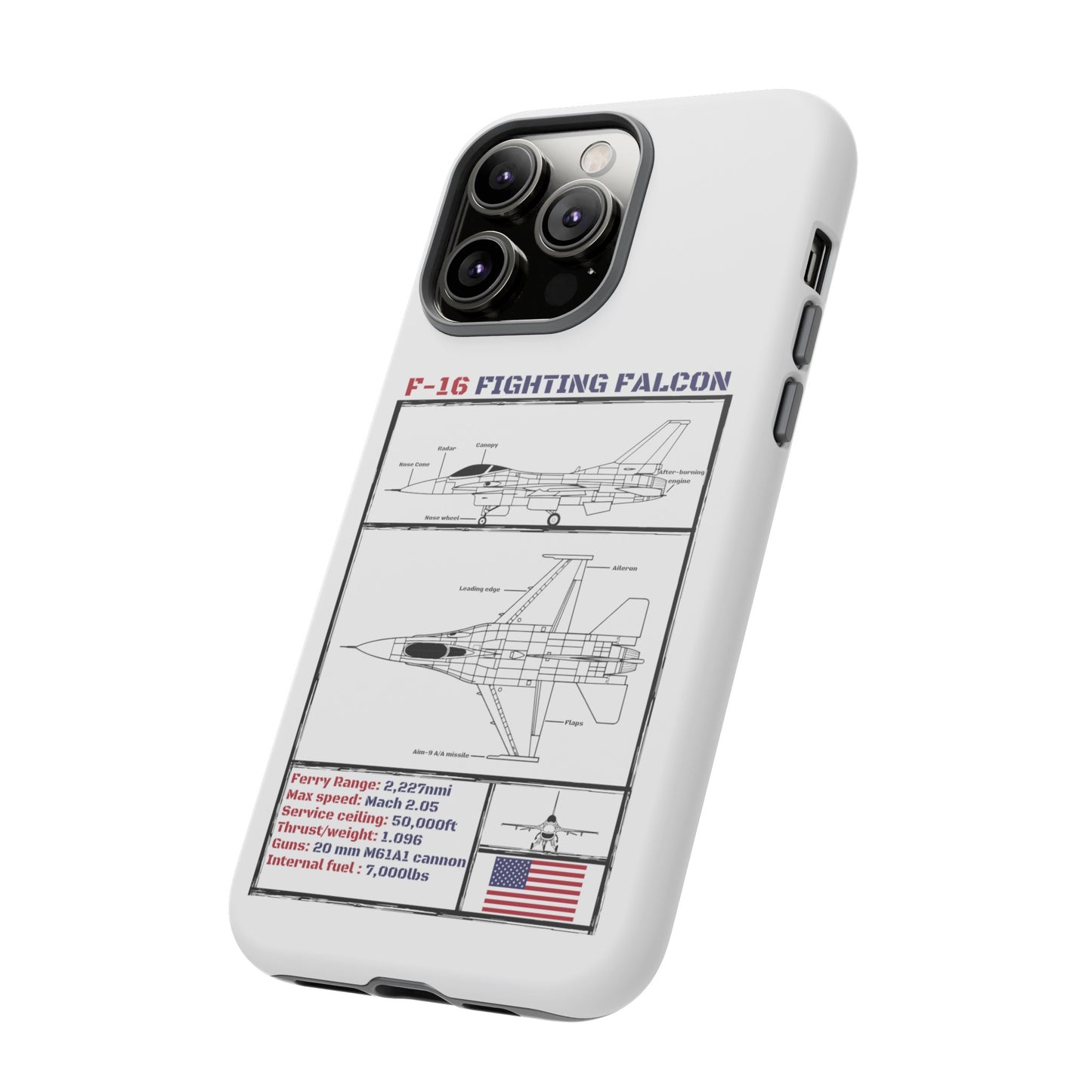 F-16 Fighting Falcon Schematic edition phone case