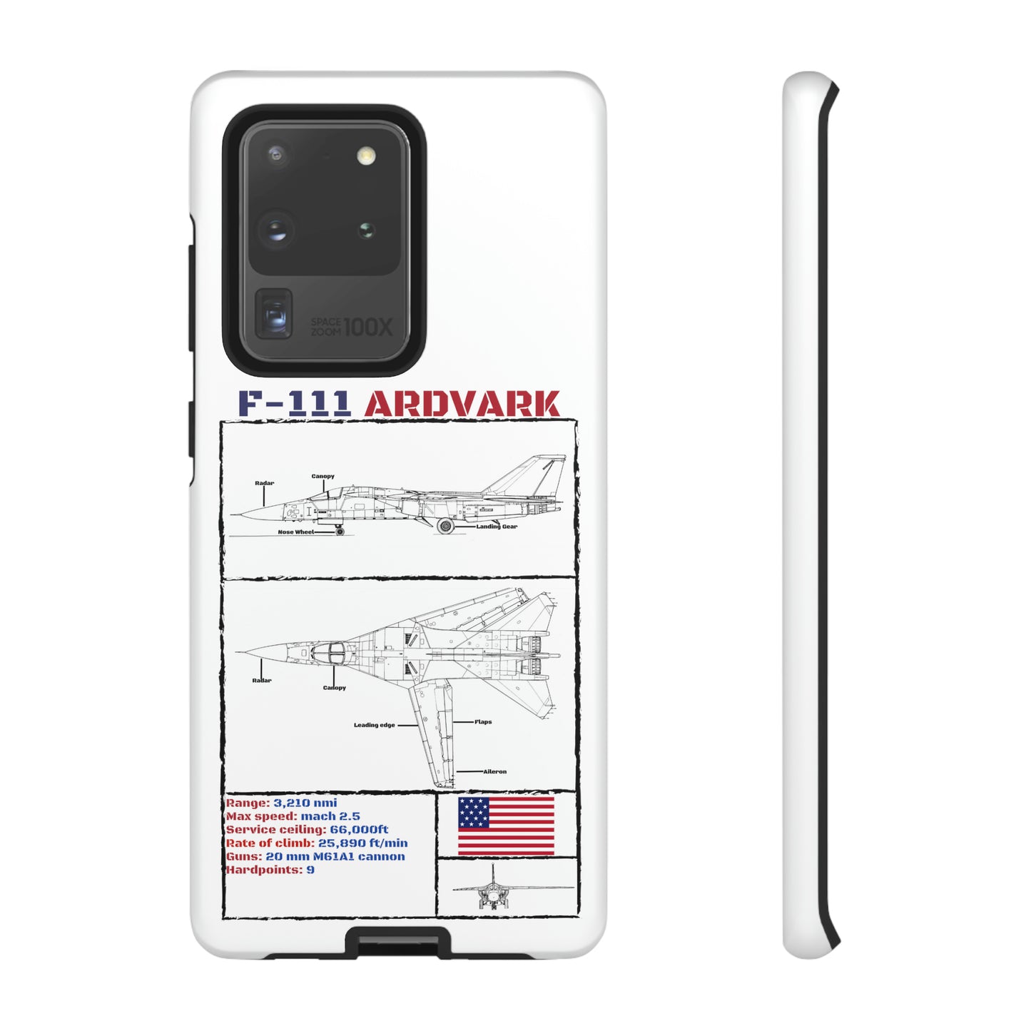 F-111 Aardvark Schematic edition phone case (USAF Colour-Way)