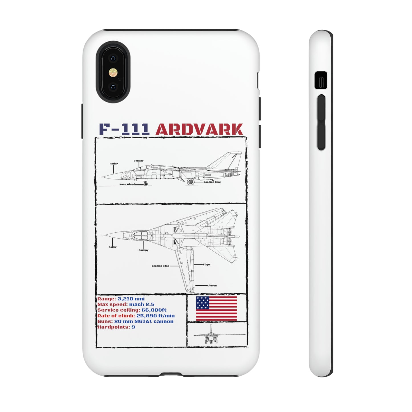 F-111 Aardvark Schematic edition phone case (USAF Colour-Way)
