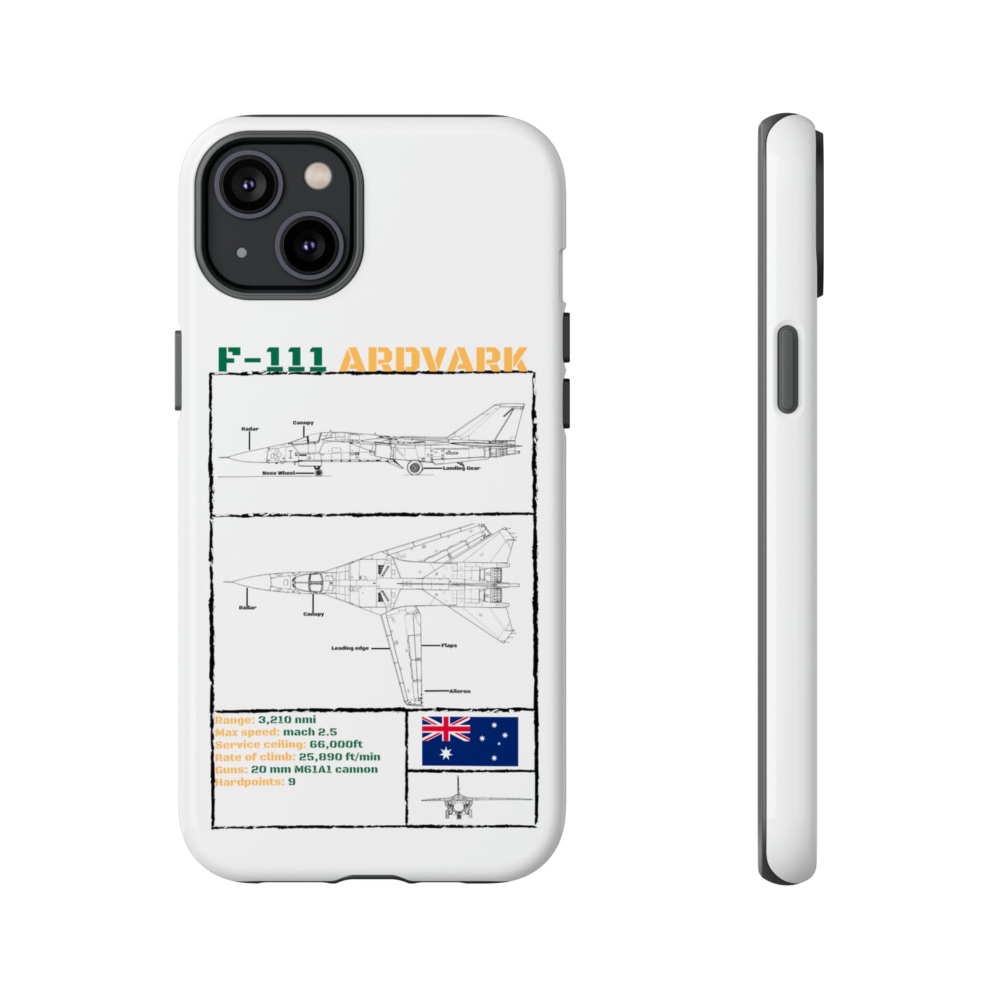 F-111 Aardvark Schematic edition phone case (RAAF Colour-Way)