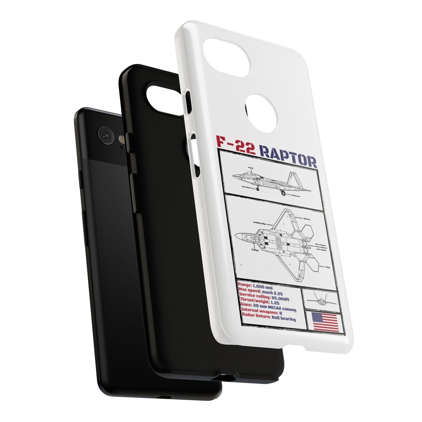 F-22 Raptor Schematic edition phone case (USAF Colour-Way)