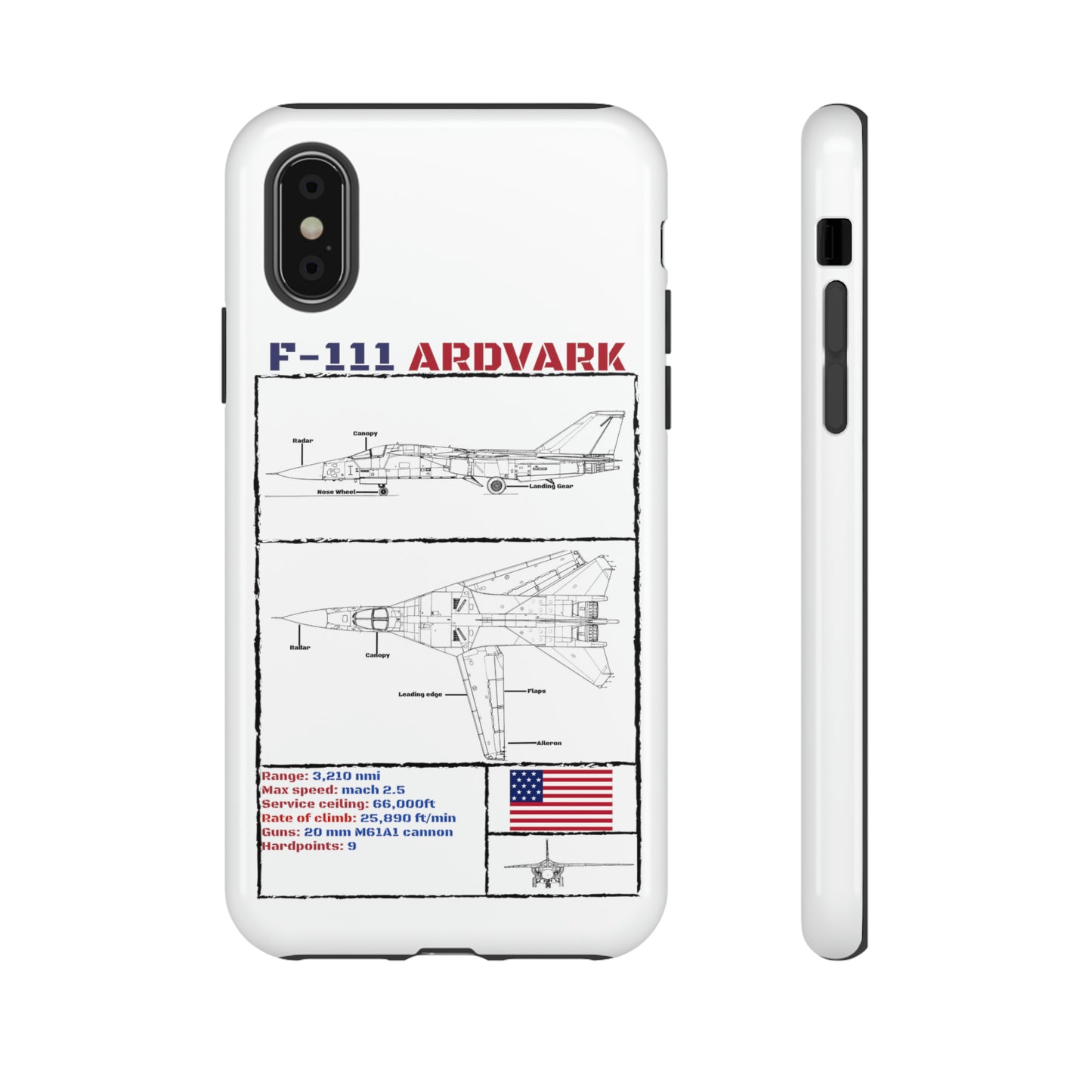 F-111 Aardvark Schematic edition phone case (USAF Colour-Way)