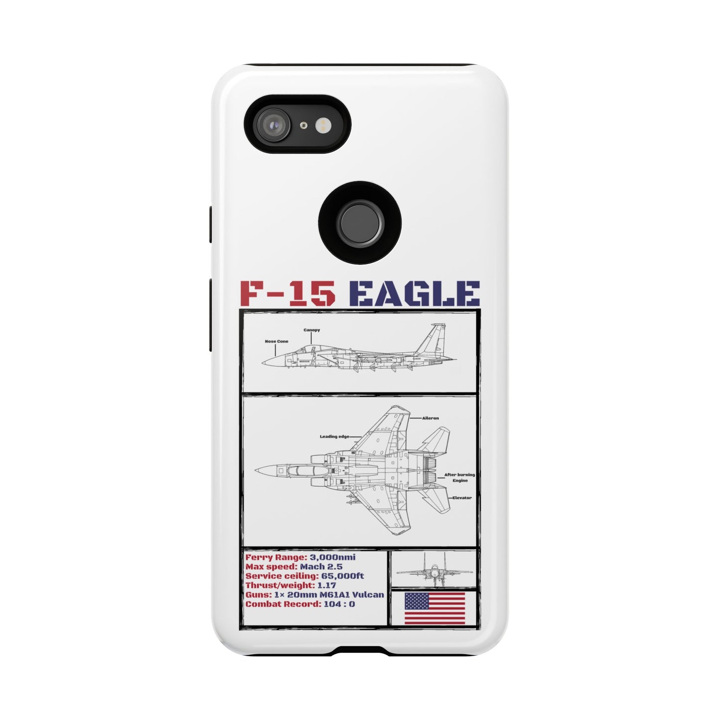 F-15 Eagle Schematic edition phone case (USAF Colour-Way)