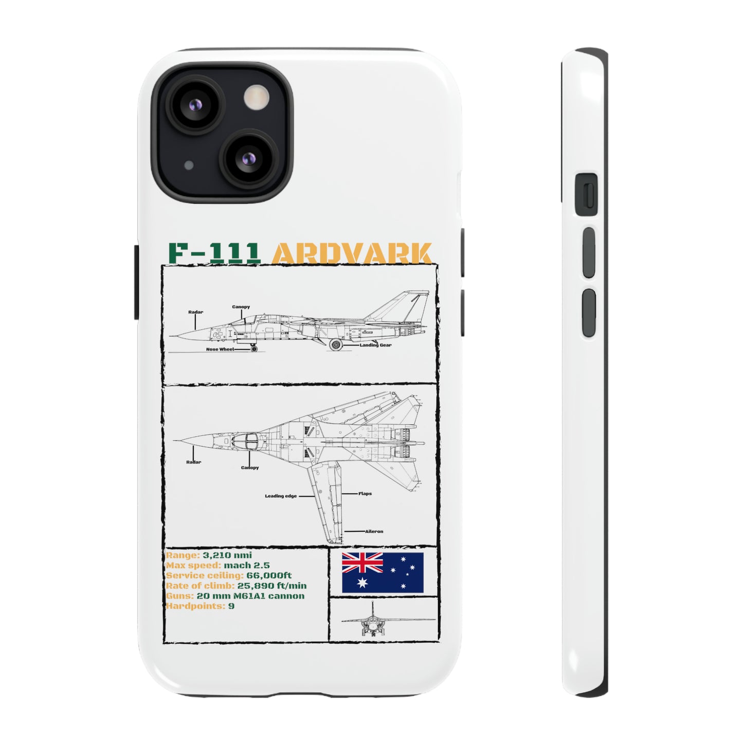 F-111 Aardvark Schematic edition phone case (RAAF Colour-Way)