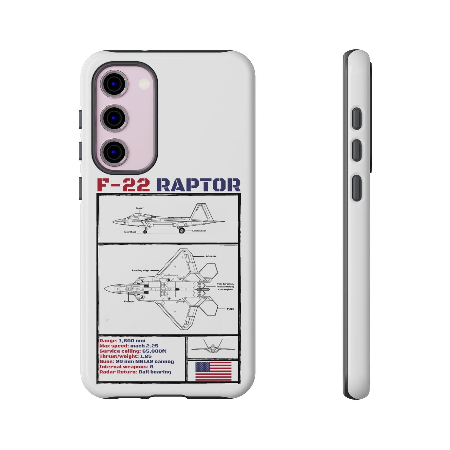 F-22 Raptor Schematic edition phone case (USAF Colour-Way)