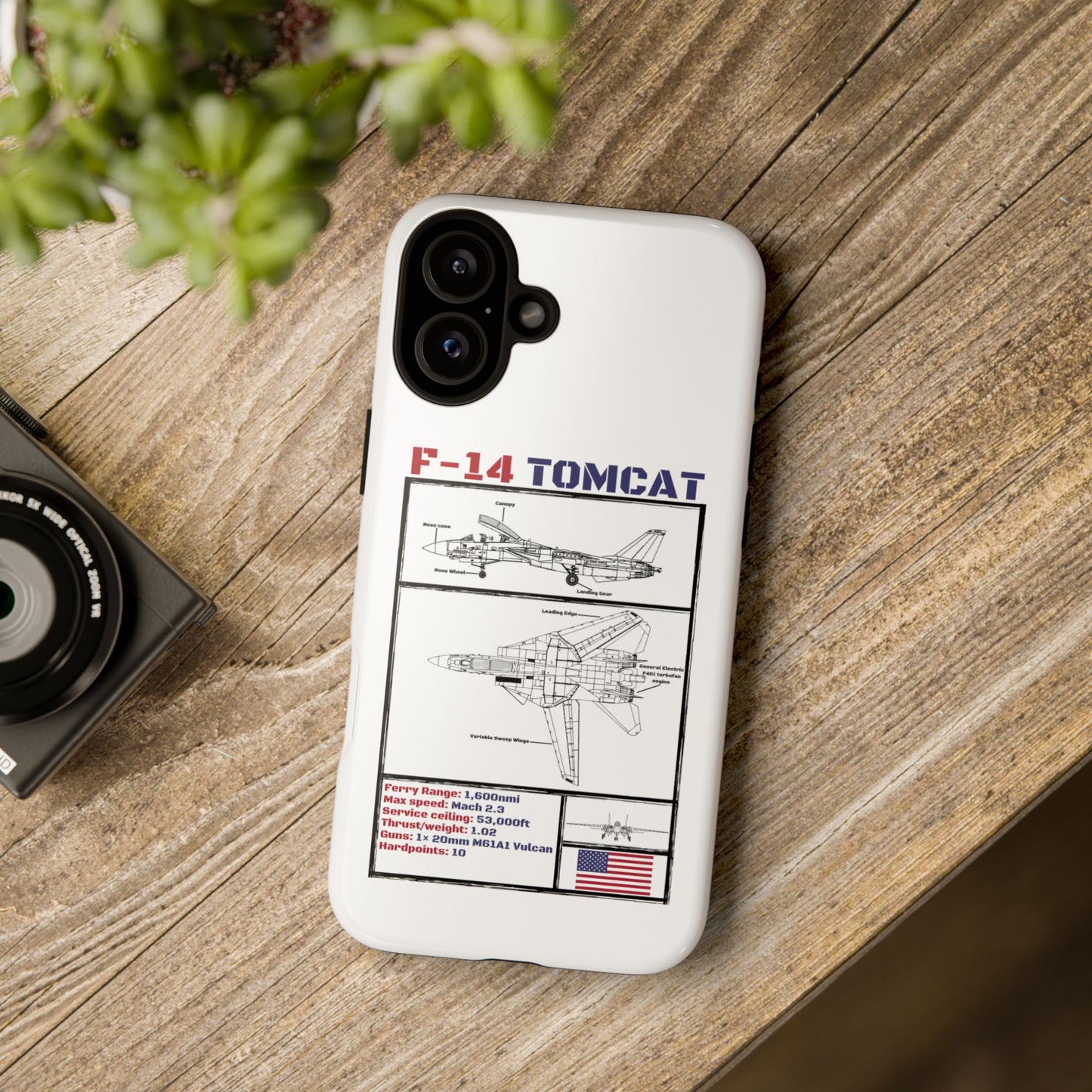 F-14 Tomcat Schematic edition phone case (USAF Colour-Way)