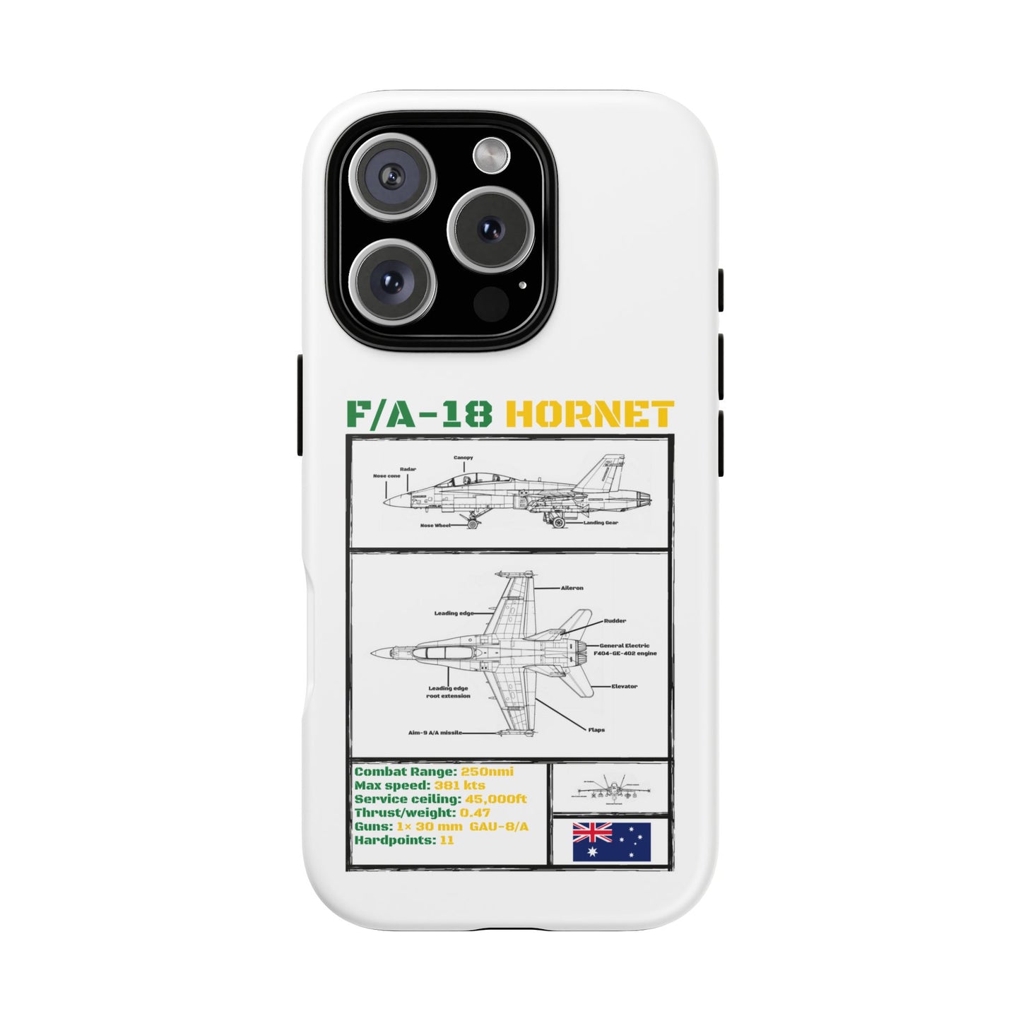 F/A-18 Hornet Schematic edition phone case (RAAF Colour-Way)