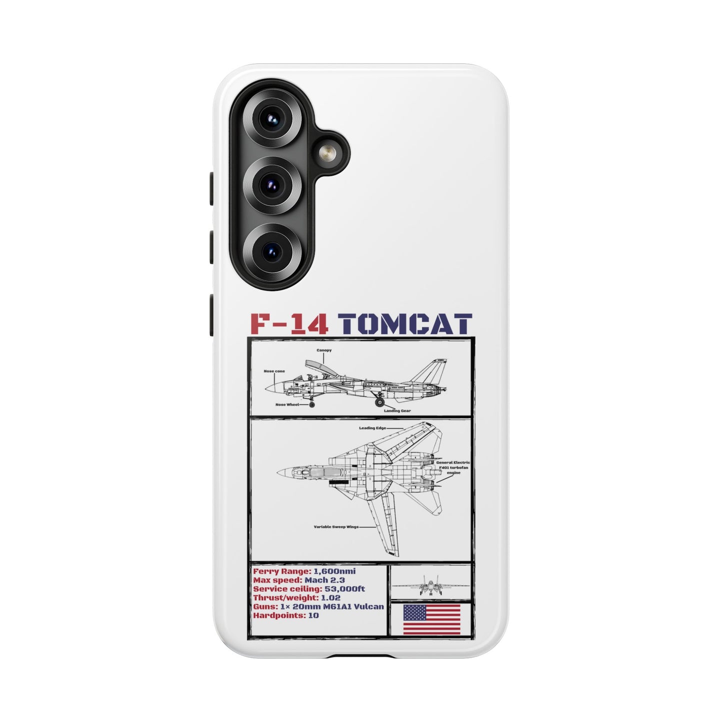 F-14 Tomcat Schematic edition phone case (USAF Colour-Way)