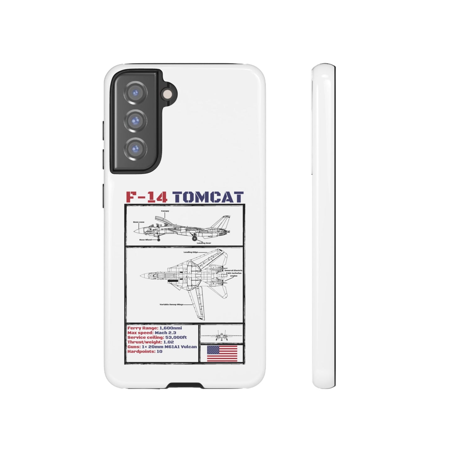 F-14 Tomcat Schematic edition phone case (USAF Colour-Way)