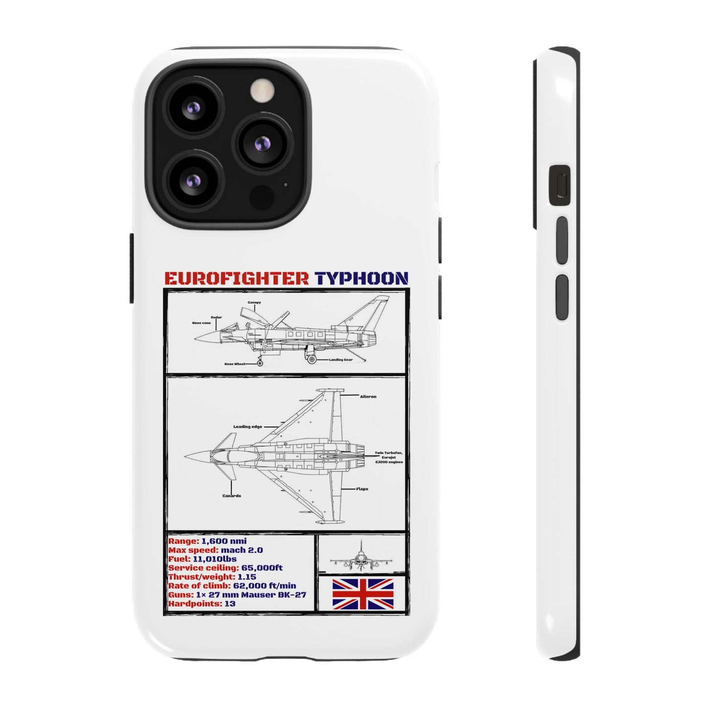 Eurofighter typhoon Schematic edition phone case (RAF Colour-Way)
