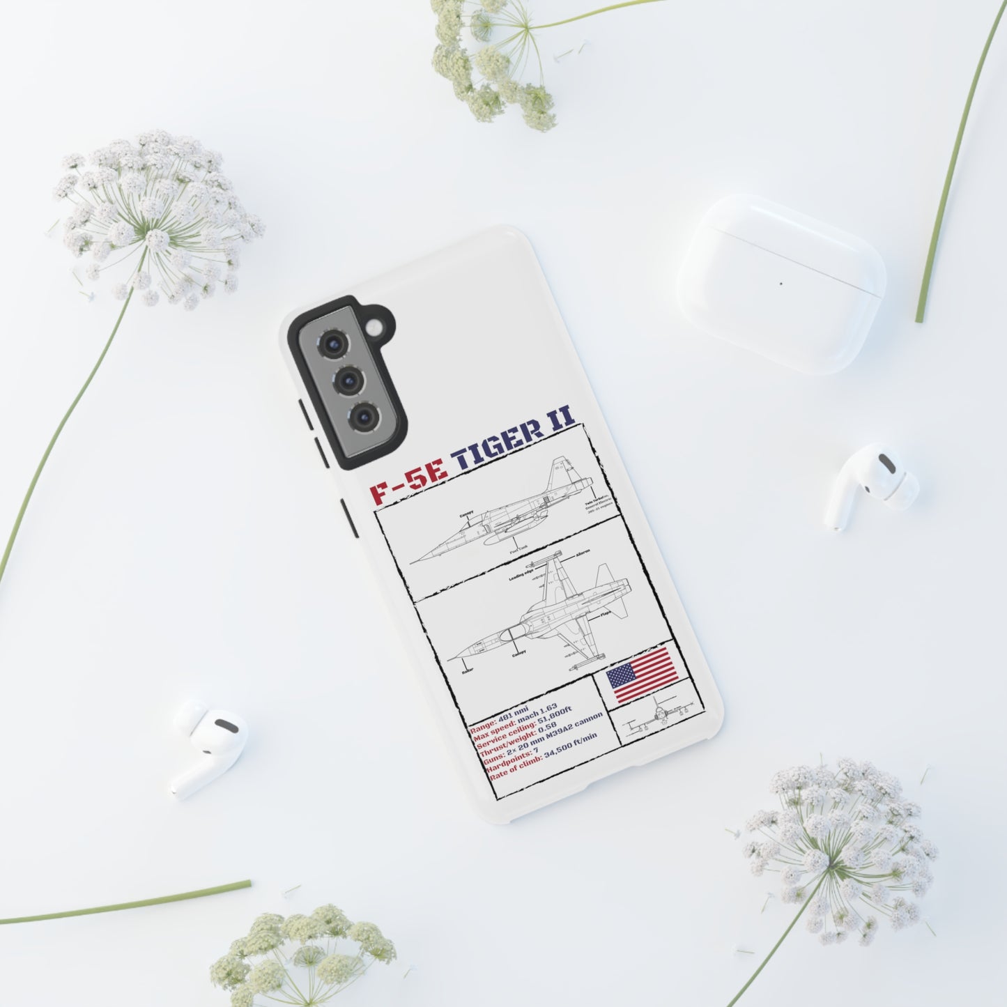 F-5E Schematic edition phone case (USAF Colour-Way)