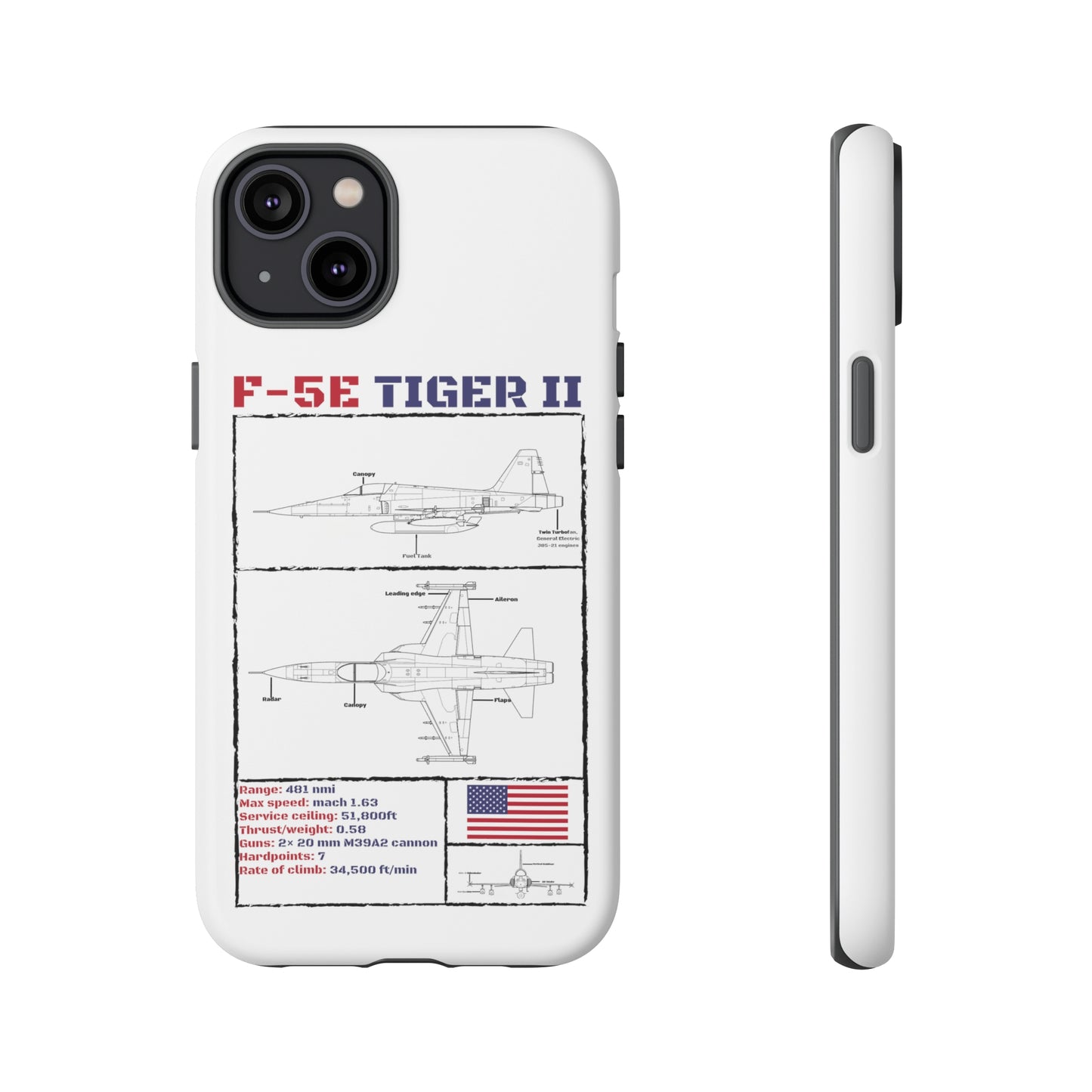 F-5E Schematic edition phone case (USAF Colour-Way)