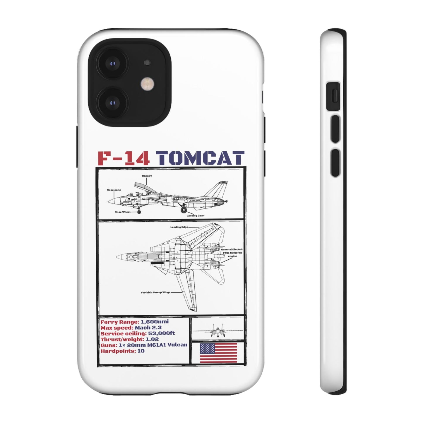 F-14 Tomcat Schematic edition phone case (USAF Colour-Way)