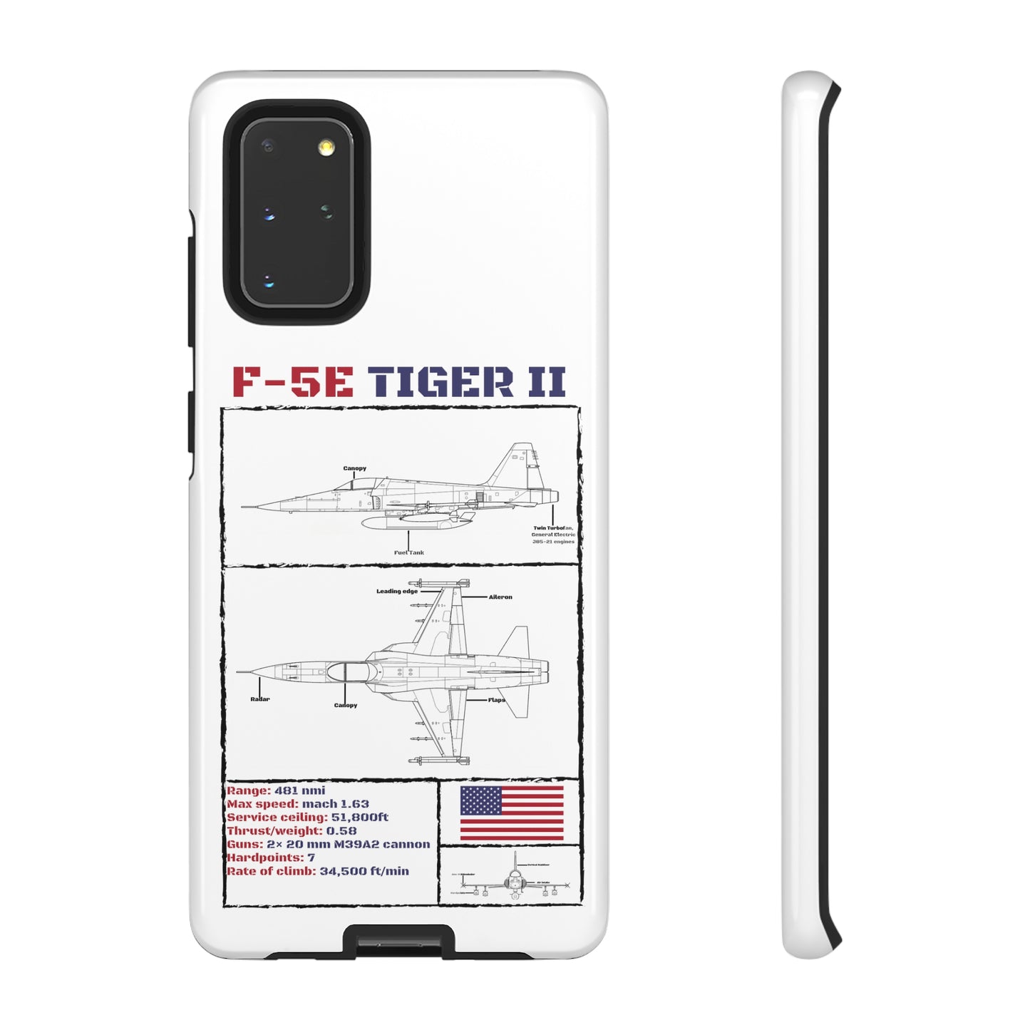 F-5E Schematic edition phone case (USAF Colour-Way)