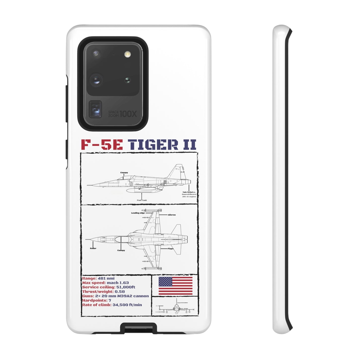 F-5E Schematic edition phone case (USAF Colour-Way)