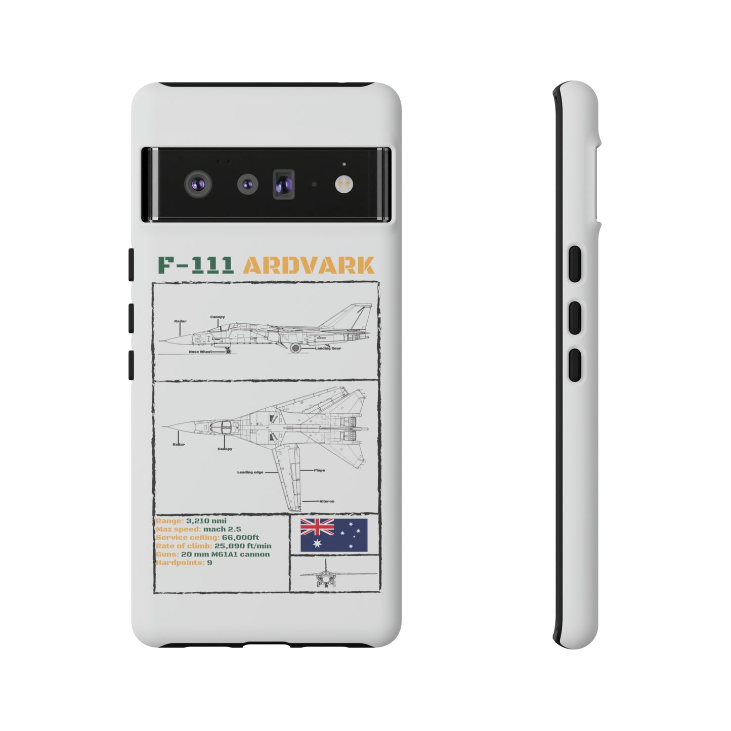 F-111 Aardvark Schematic edition phone case (RAAF Colour-Way)