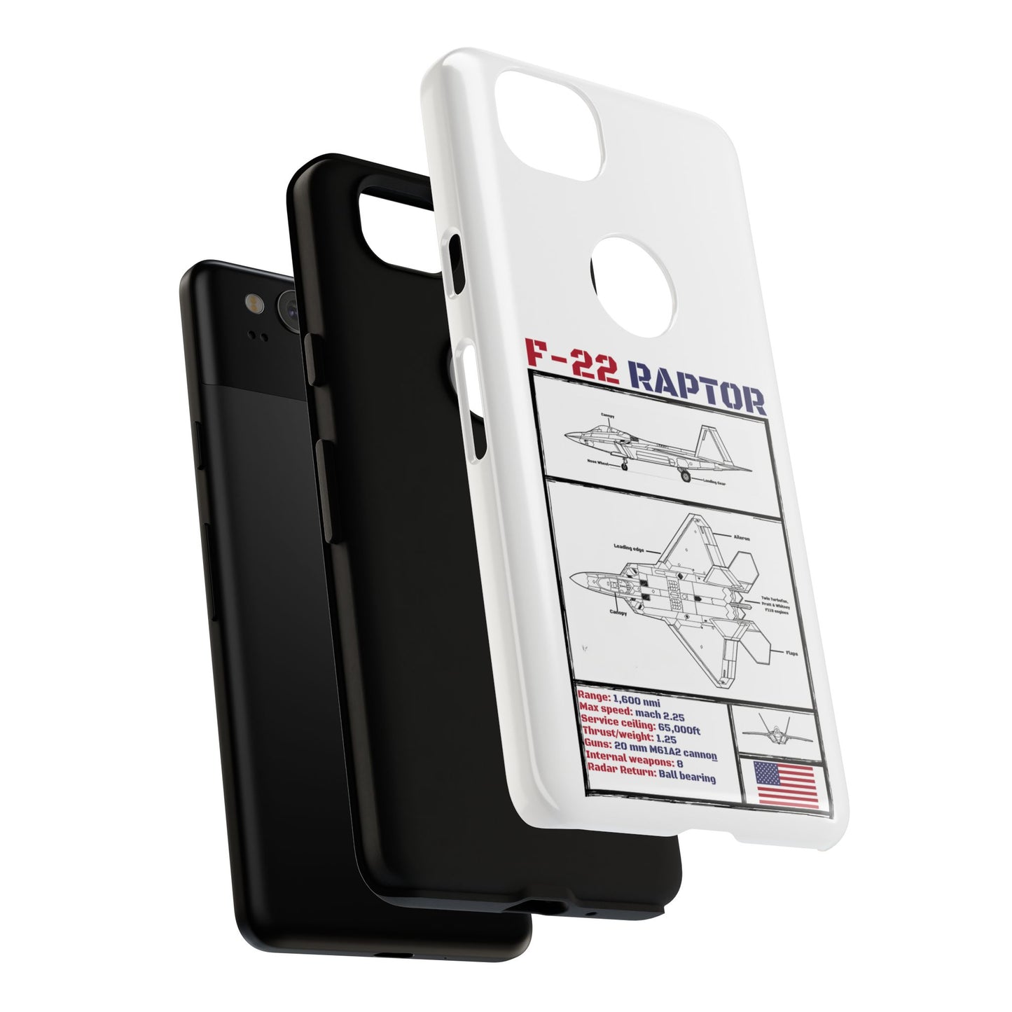F-22 Raptor Schematic edition phone case (USAF Colour-Way)