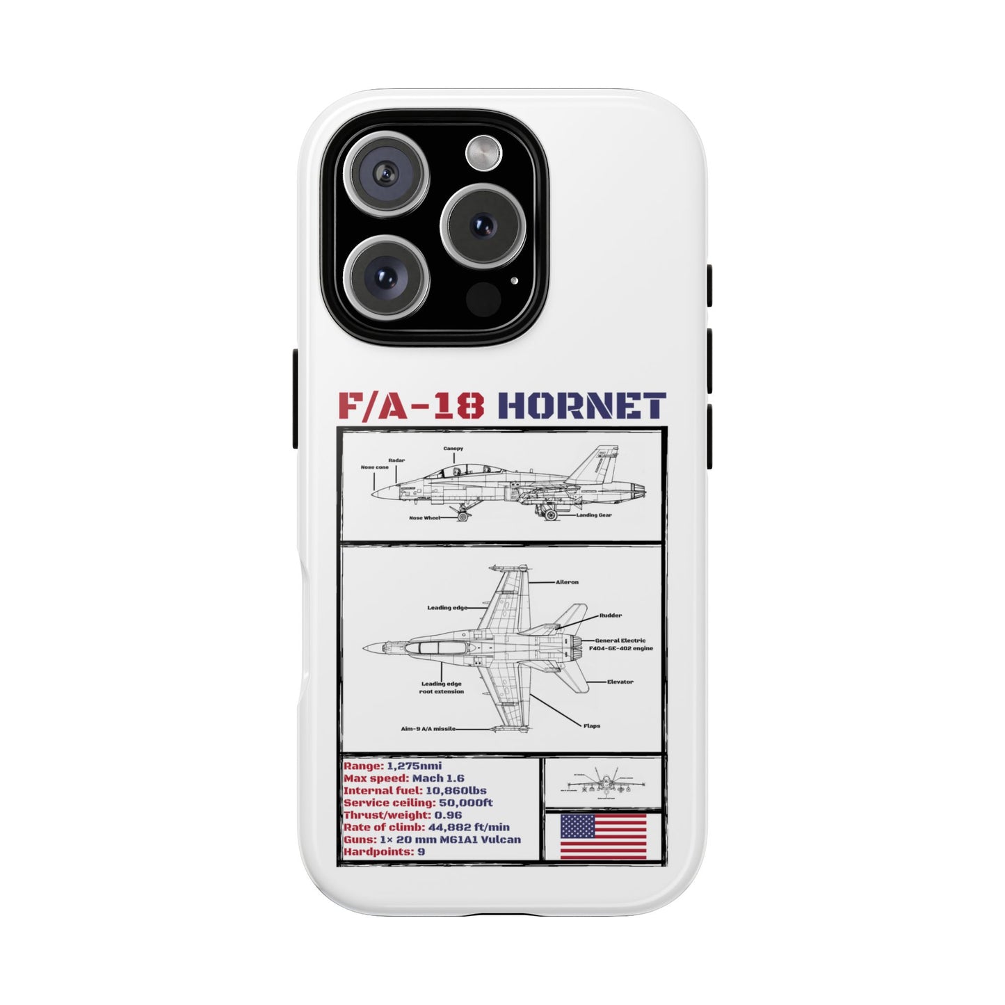 F/A-18 Hornet Schematic edition phone case (USAF Colour-Way)