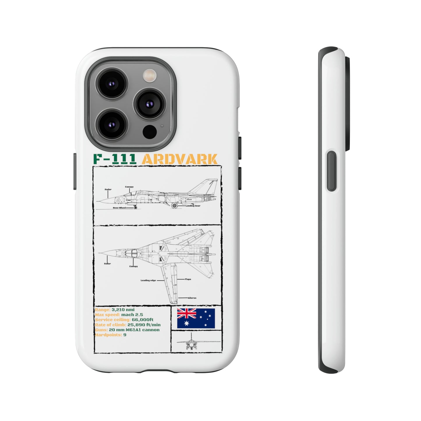 F-111 Aardvark Schematic edition phone case (RAAF Colour-Way)