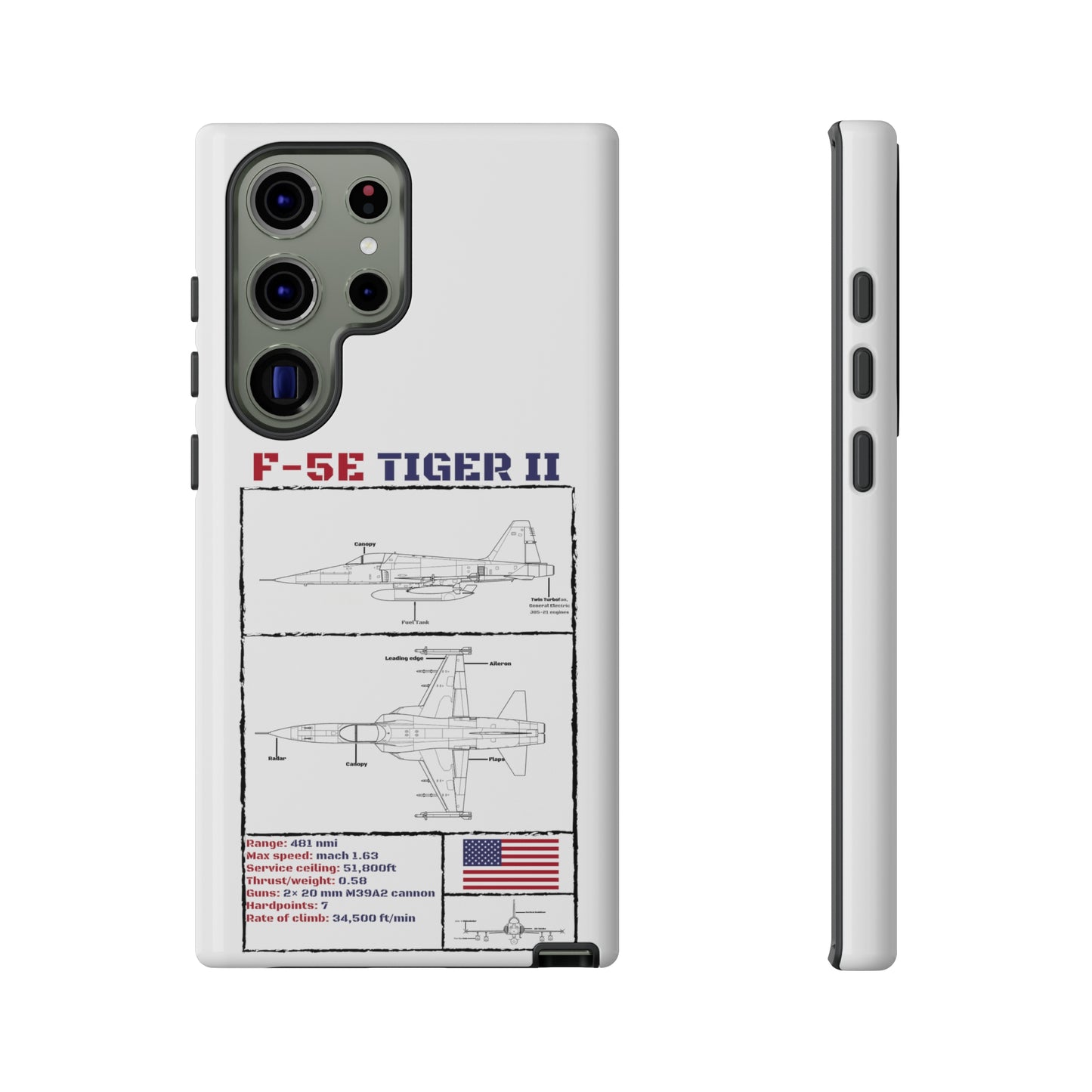 F-5E Schematic edition phone case (USAF Colour-Way)