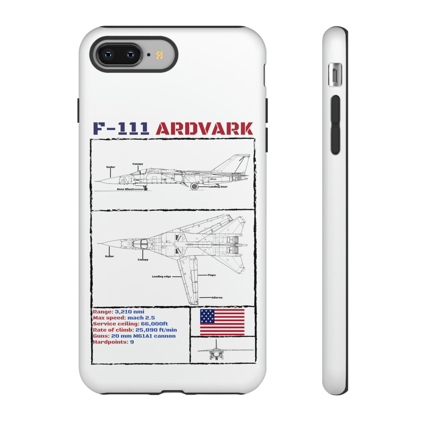 F-111 Aardvark Schematic edition phone case (USAF Colour-Way)