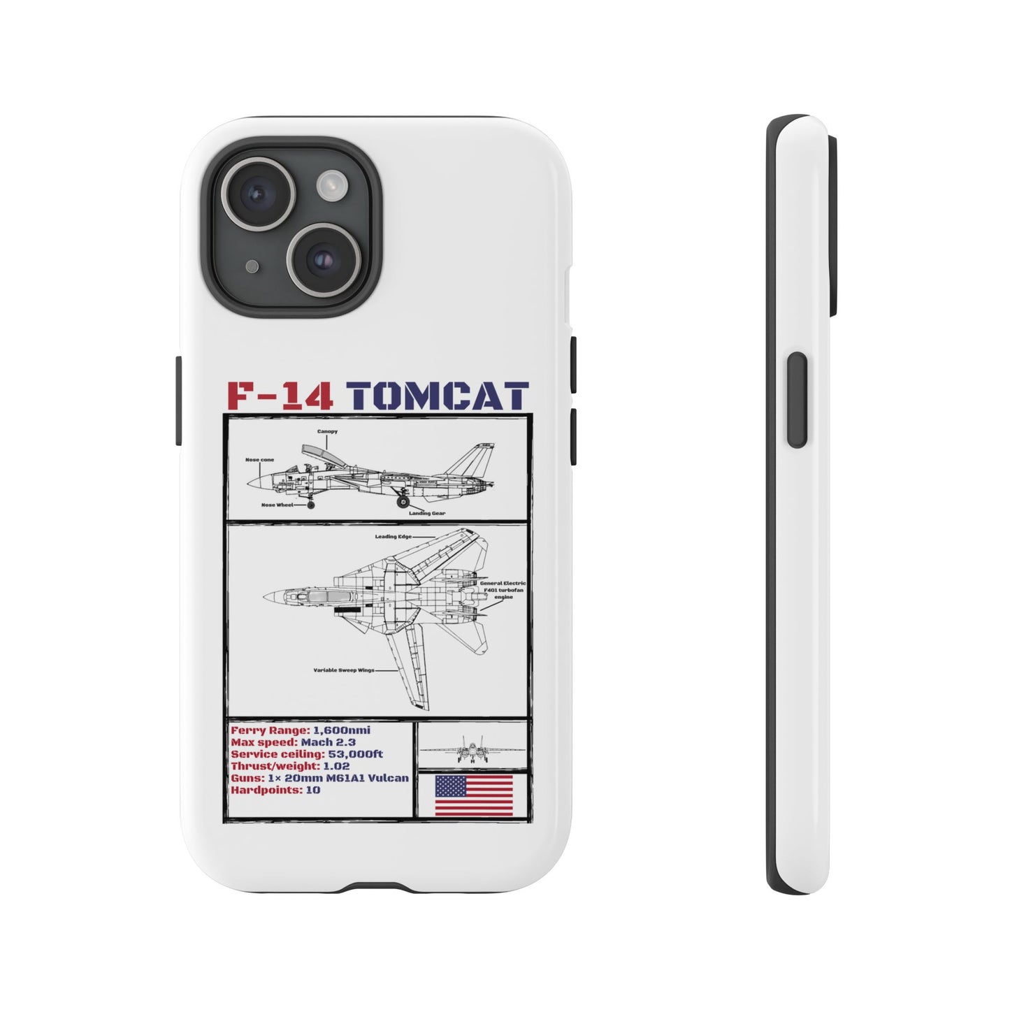 F-14 Tomcat Schematic edition phone case (USAF Colour-Way)