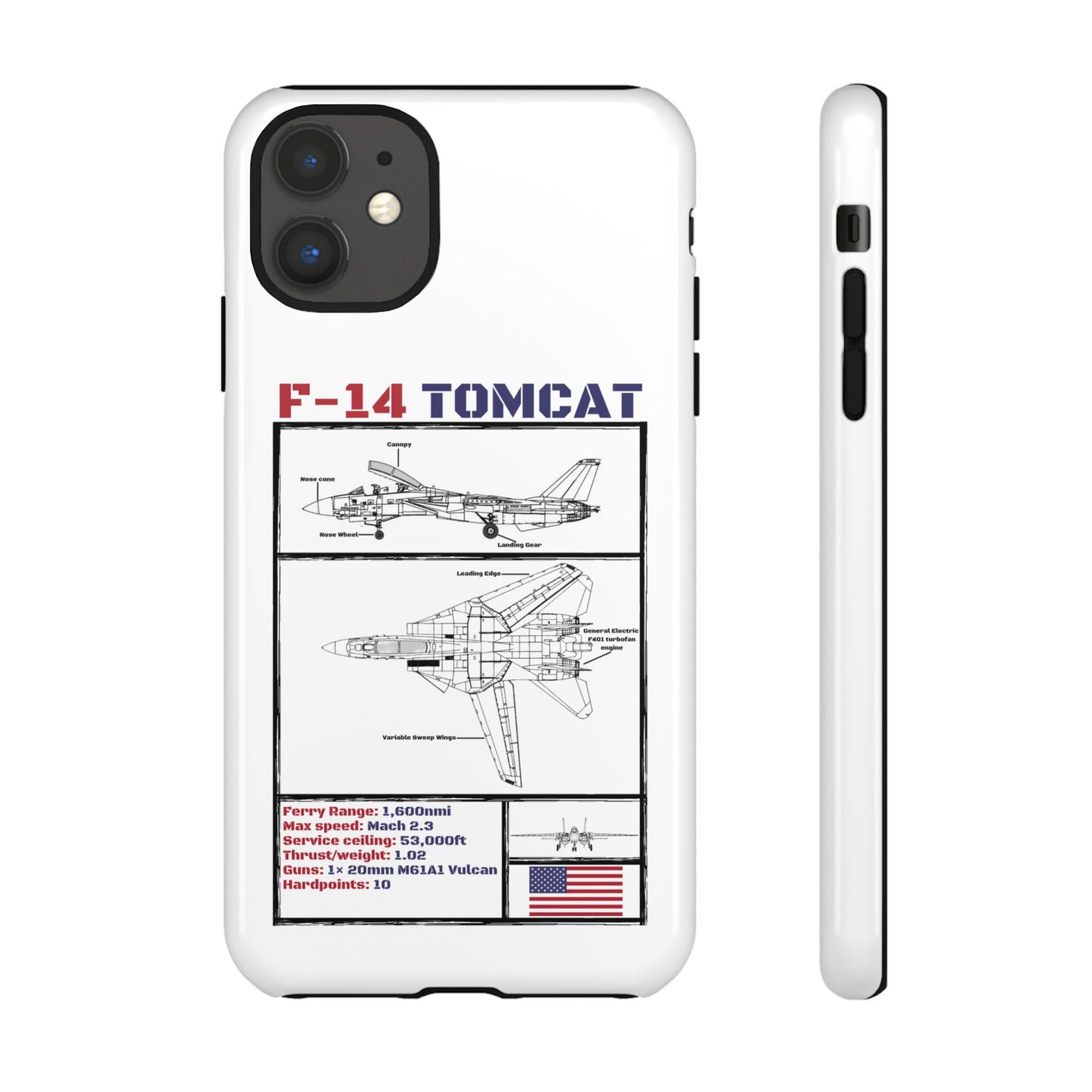 F-14 Tomcat Schematic edition phone case (USAF Colour-Way)