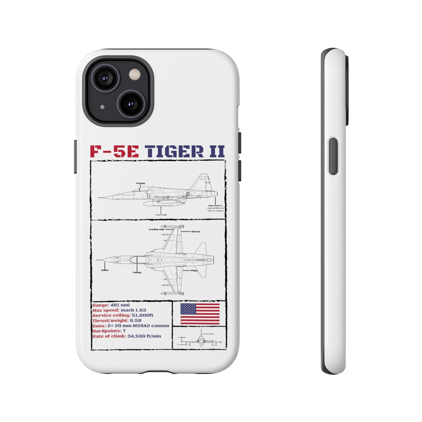 F-5E Schematic edition phone case (USAF Colour-Way)