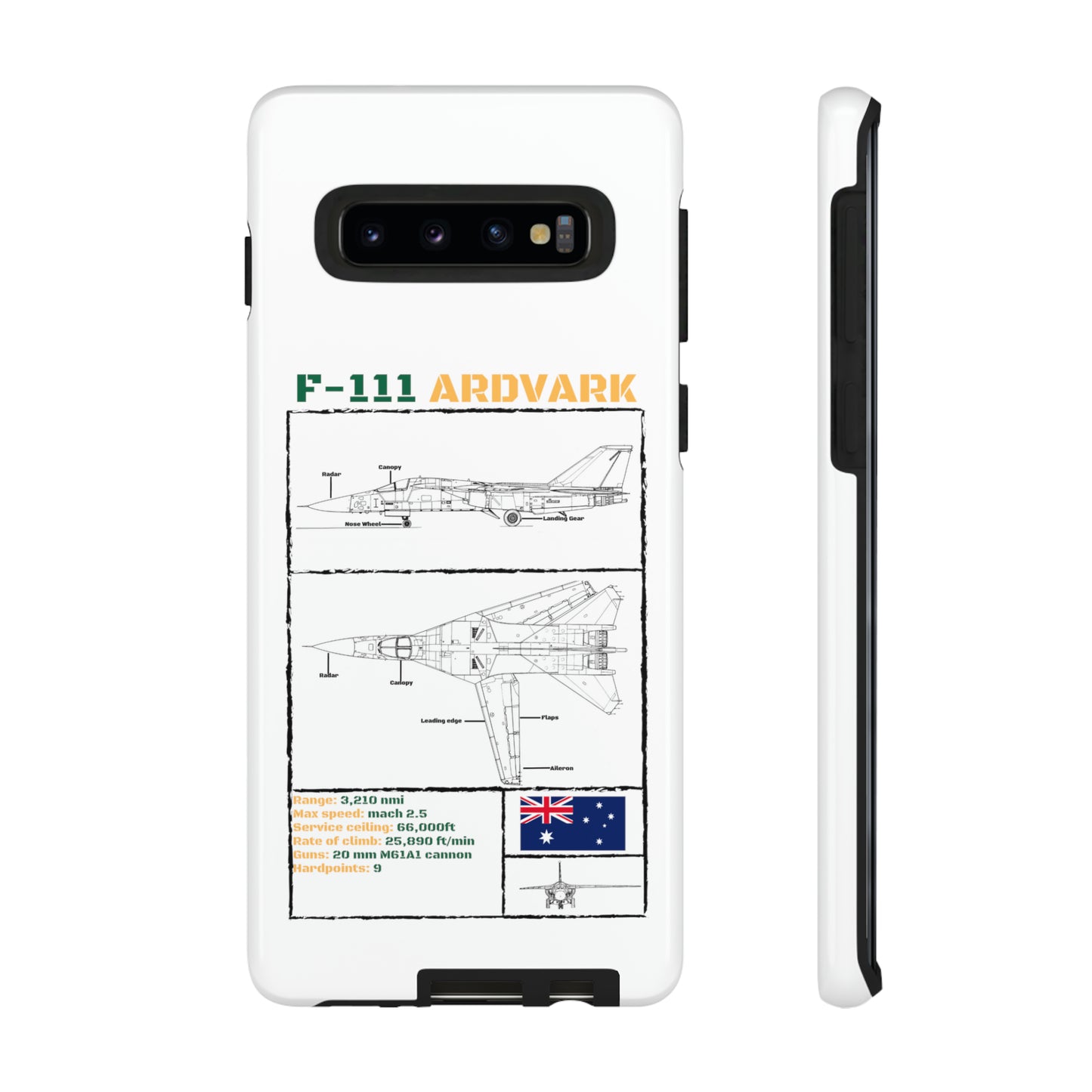 F-111 Aardvark Schematic edition phone case (RAAF Colour-Way)