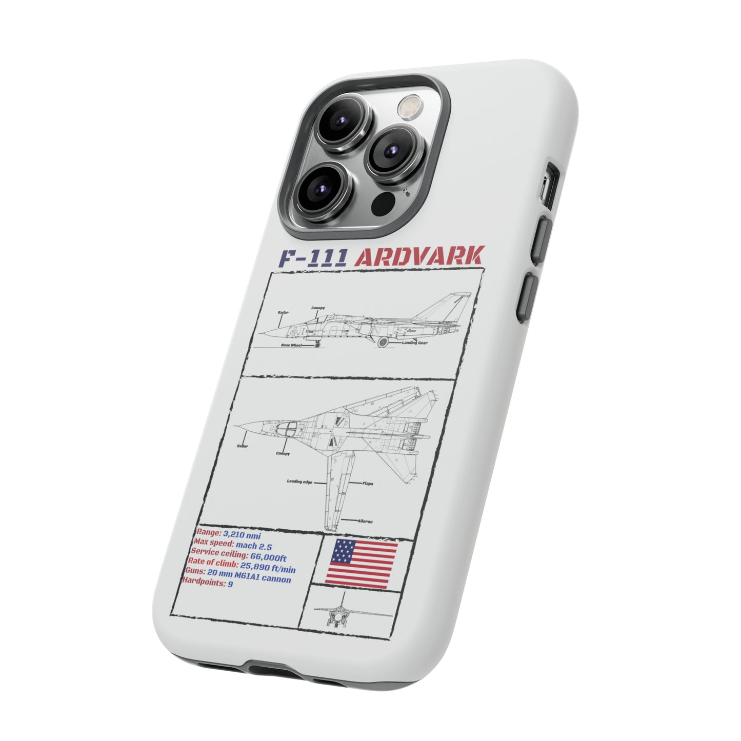 F-111 Aardvark Schematic edition phone case (USAF Colour-Way)