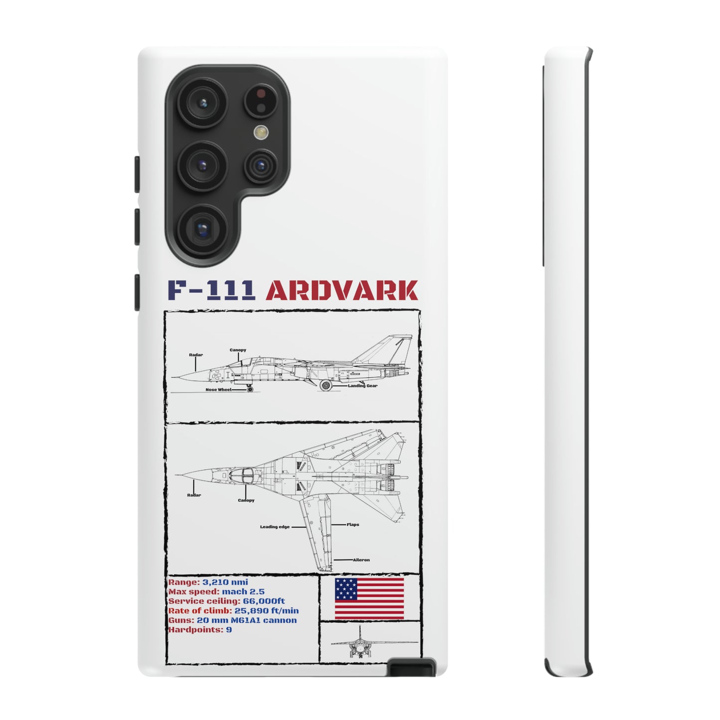 F-111 Aardvark Schematic edition phone case (USAF Colour-Way)