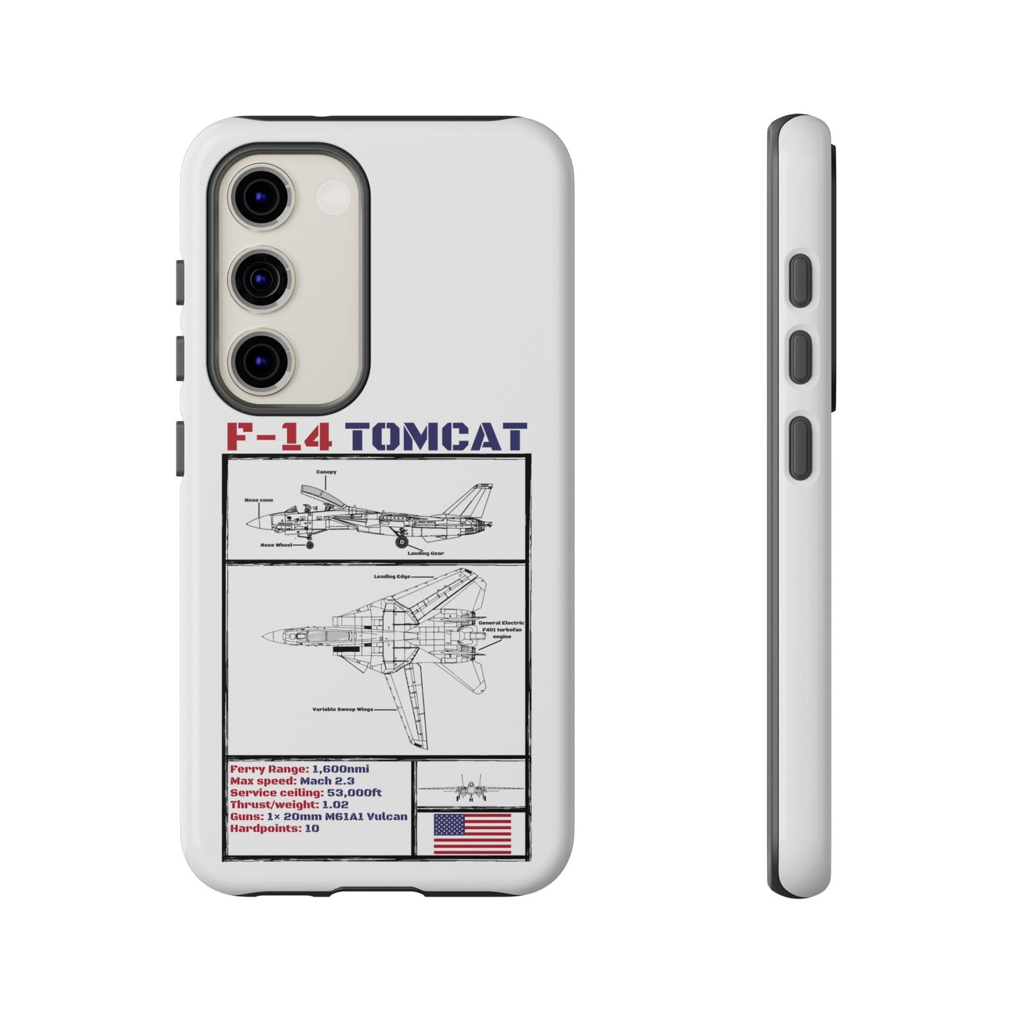 F-14 Tomcat Schematic edition phone case (USAF Colour-Way)