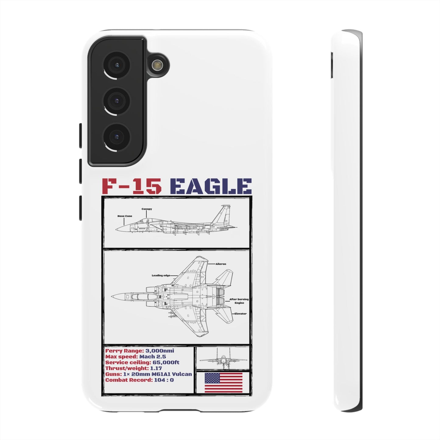 F-15 Eagle Schematic edition phone case (USAF Colour-Way)