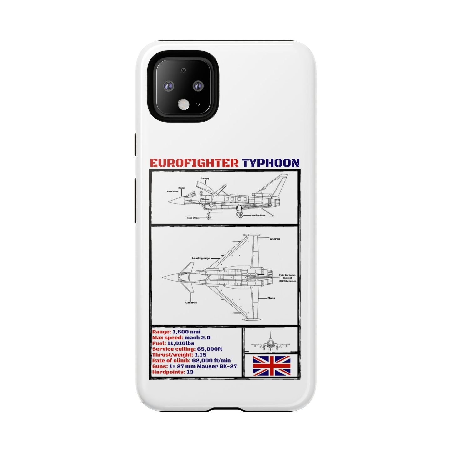 Eurofighter typhoon Schematic edition phone case (RAF Colour-Way)