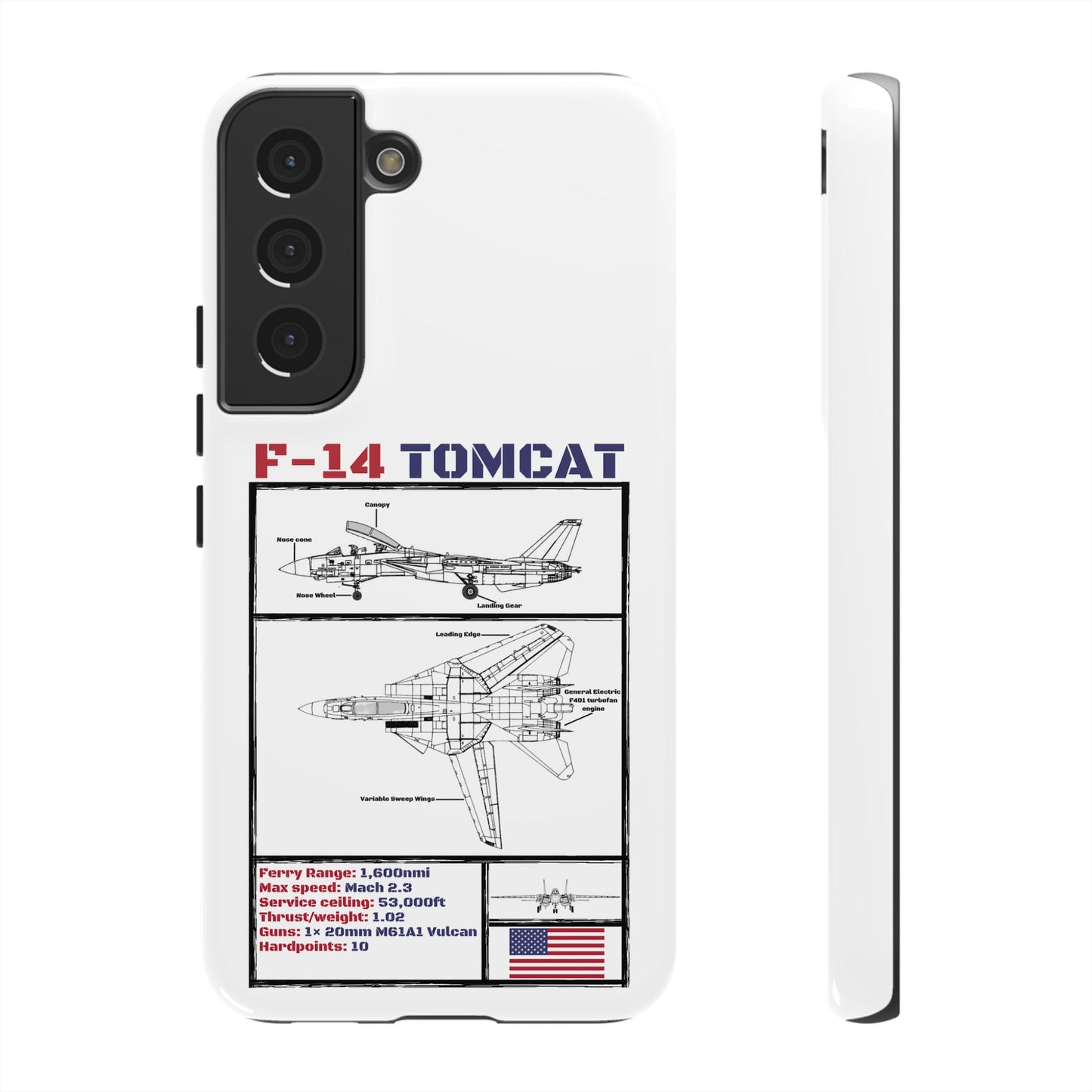 F-14 Tomcat Schematic edition phone case (USAF Colour-Way)