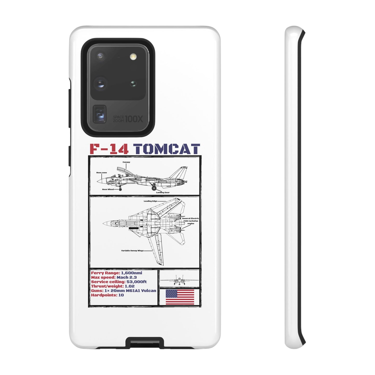 F-14 Tomcat Schematic edition phone case (USAF Colour-Way)