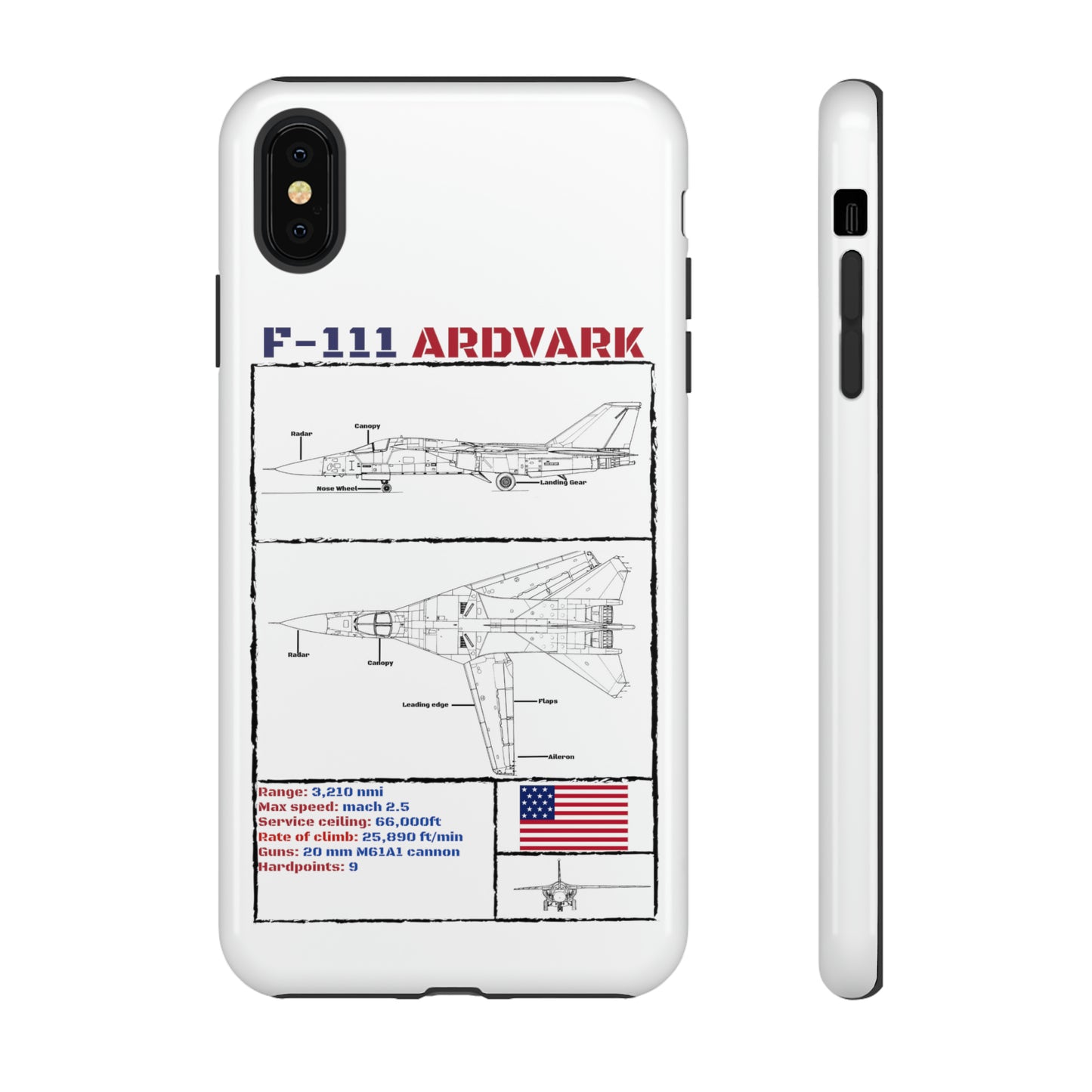 F-111 Aardvark Schematic edition phone case (USAF Colour-Way)