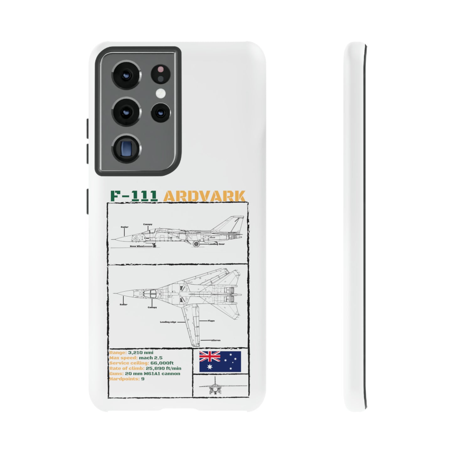 F-111 Aardvark Schematic edition phone case (RAAF Colour-Way)